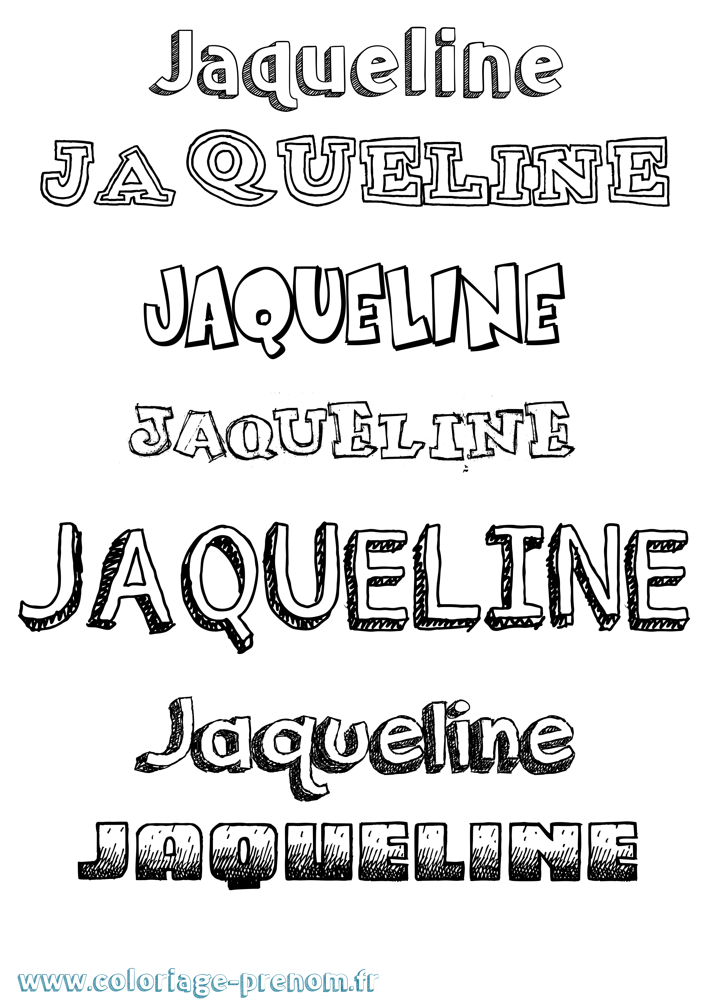 Coloriage prénom Jaqueline Dessiné
