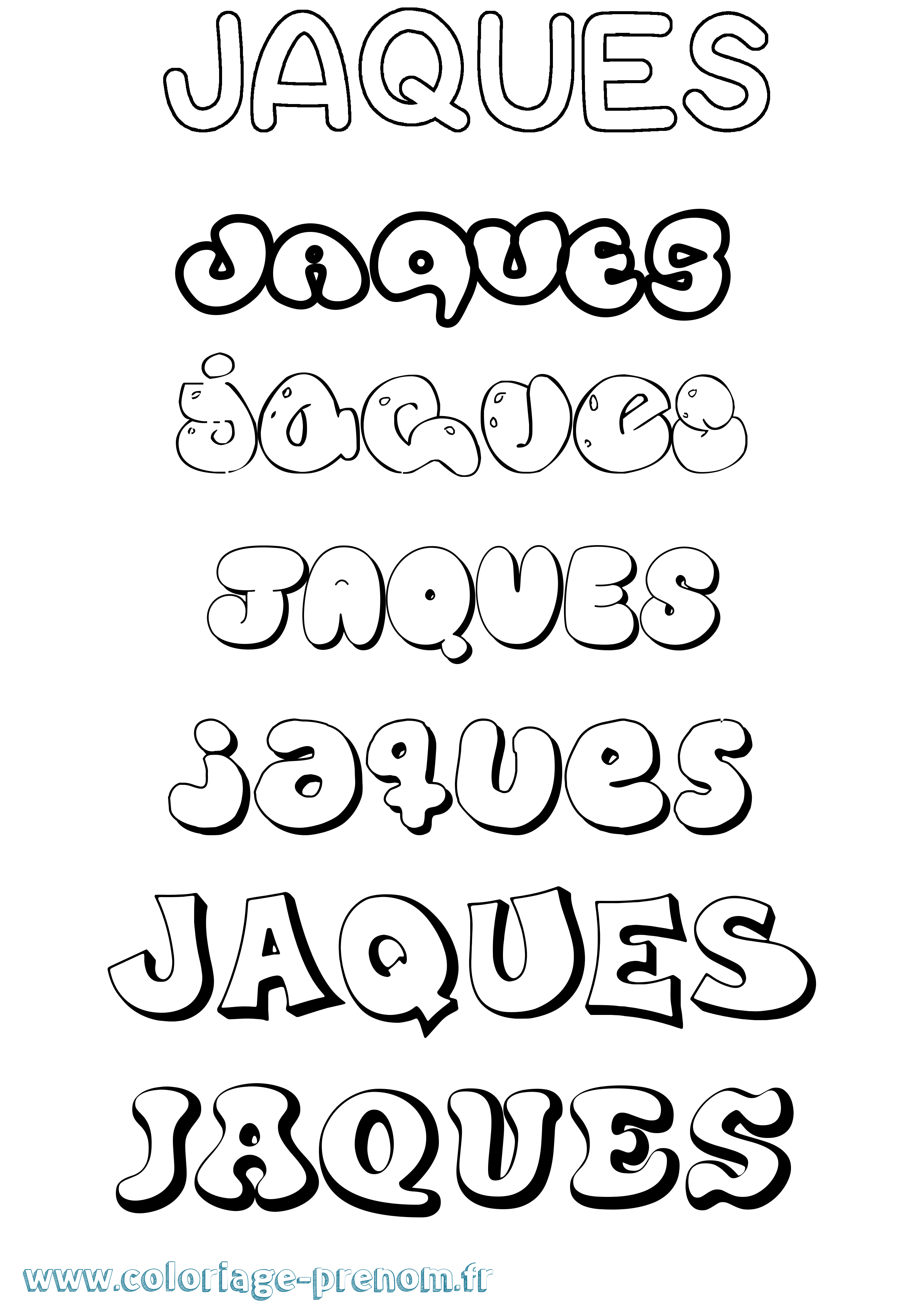 Coloriage Jaques Bubble Coloriage prénom Jaques Bubble