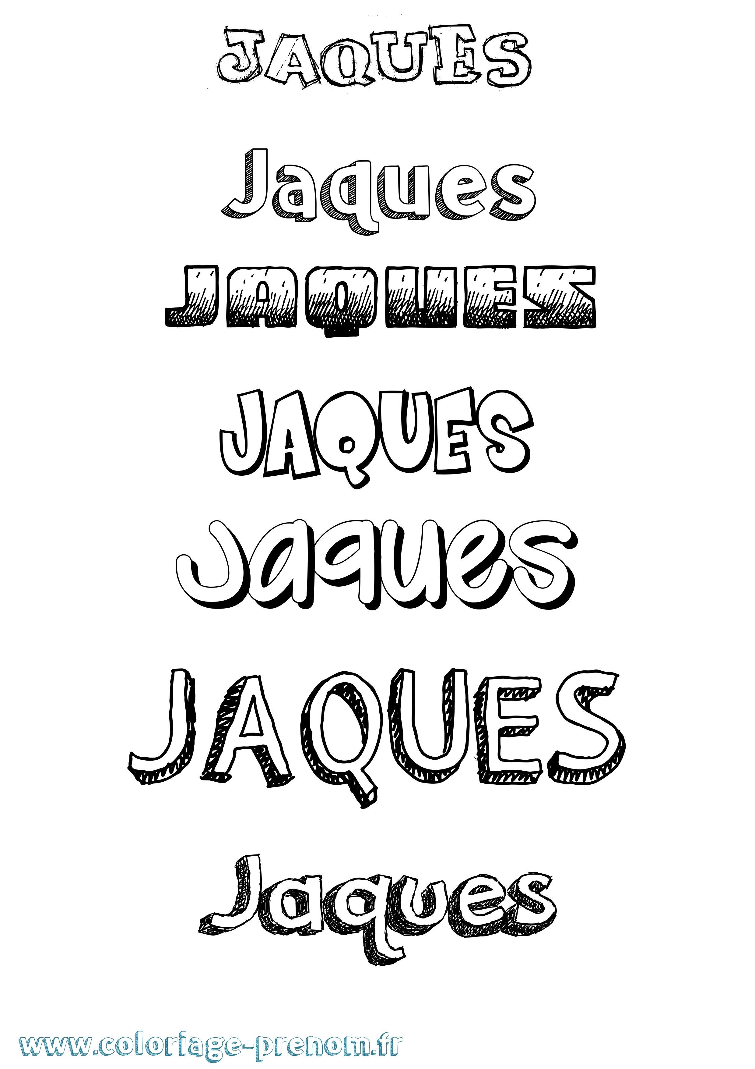 Coloriage Jaques Dessiné Coloriage prénom Jaques Dessiné
