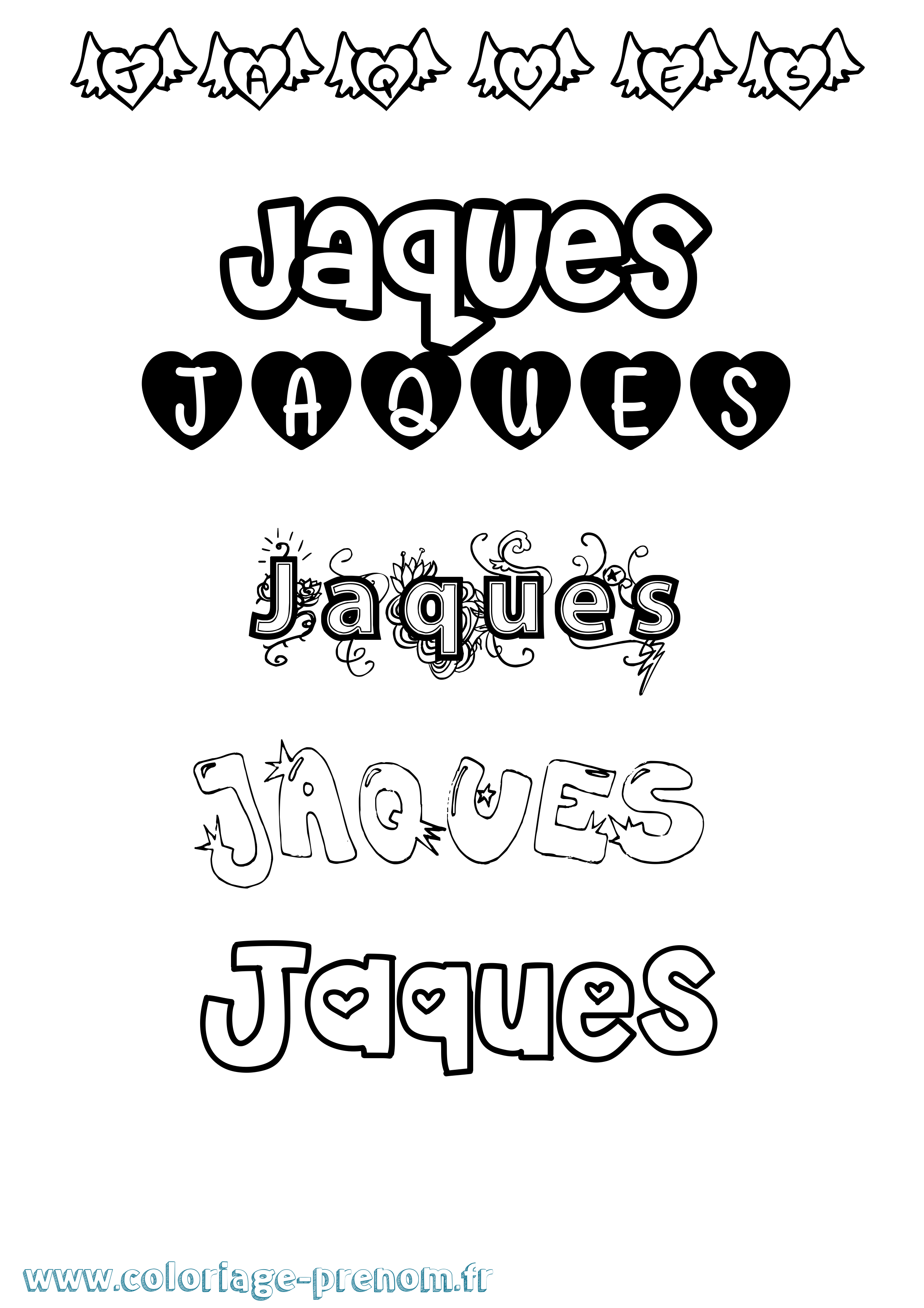 Coloriage Jaques Girly Coloriage prénom Jaques Girly