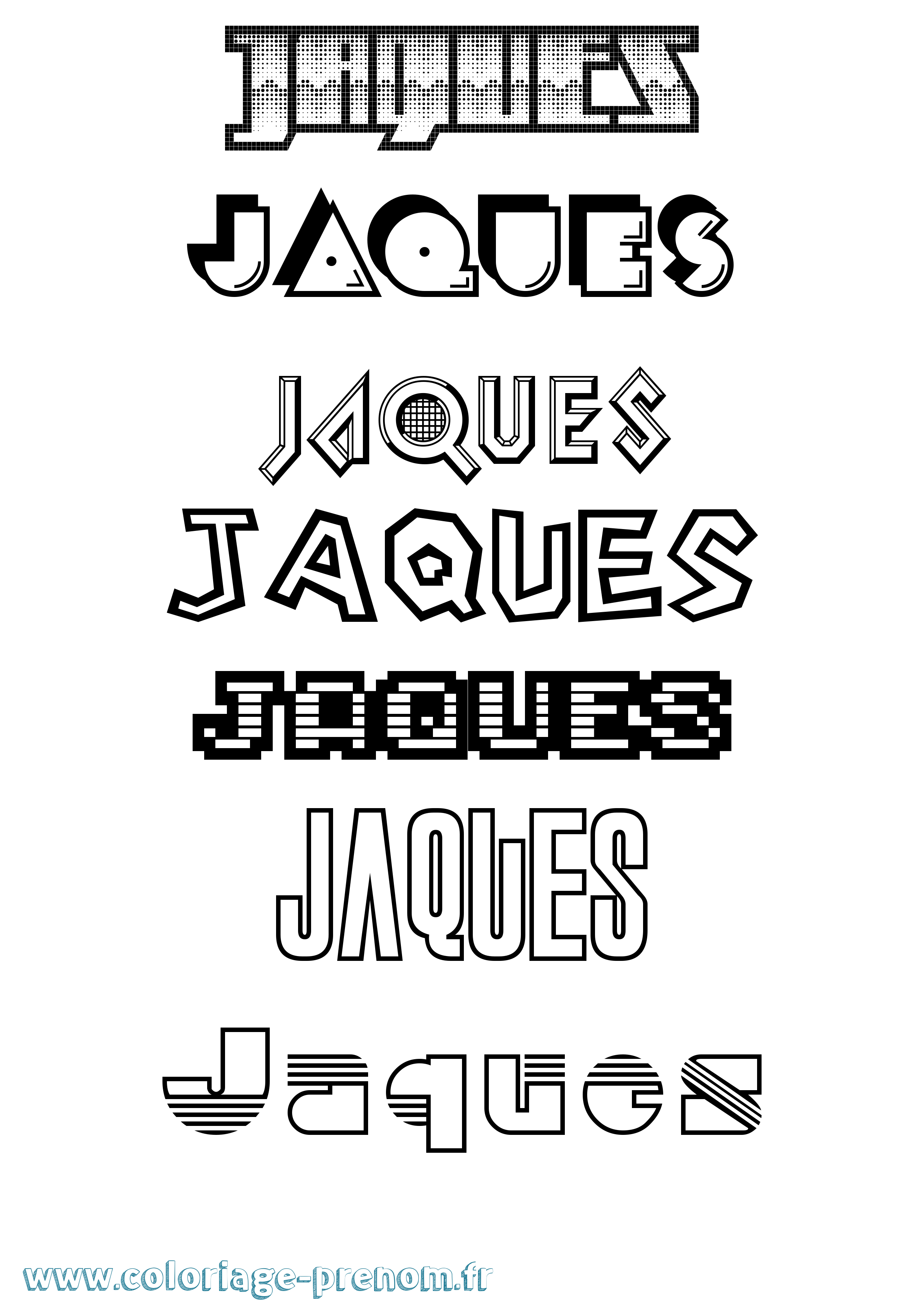 Coloriage Jaques Jeux Vidéos Coloriage prénom Jaques Jeux Vidéos