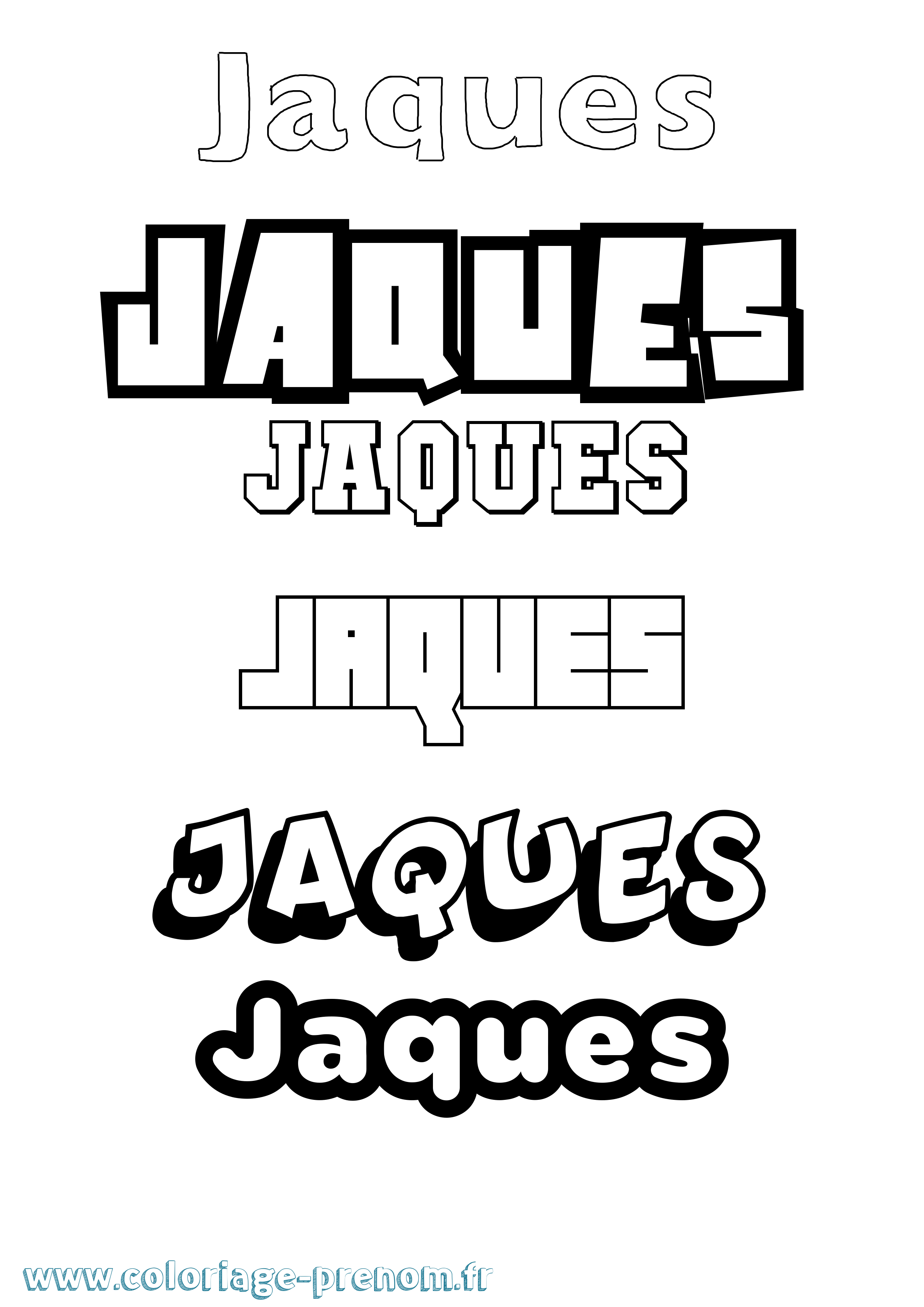 Coloriage Jaques Simple Coloriage prénom Jaques Simple