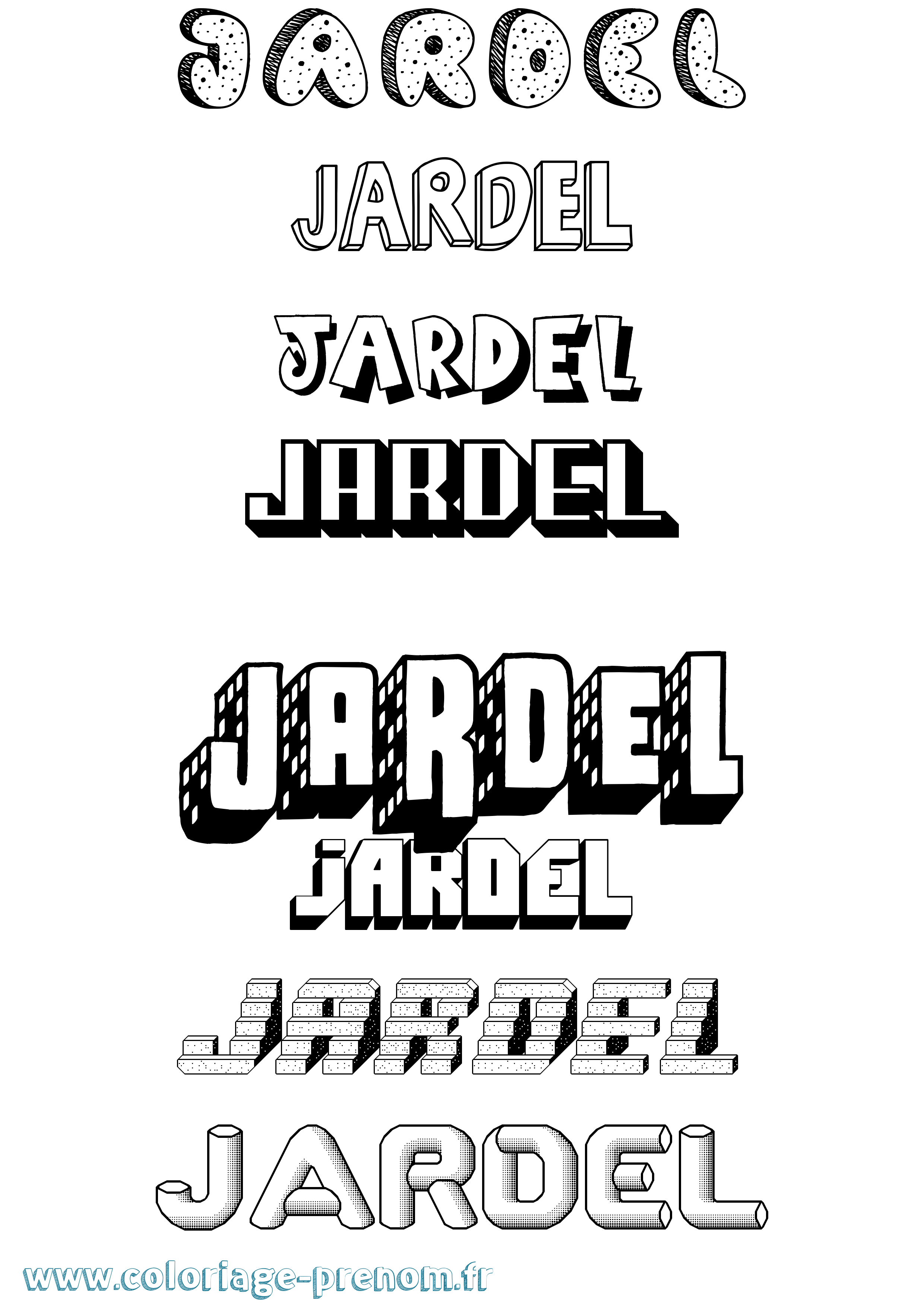 Coloriage prénom Jardel Effet 3D