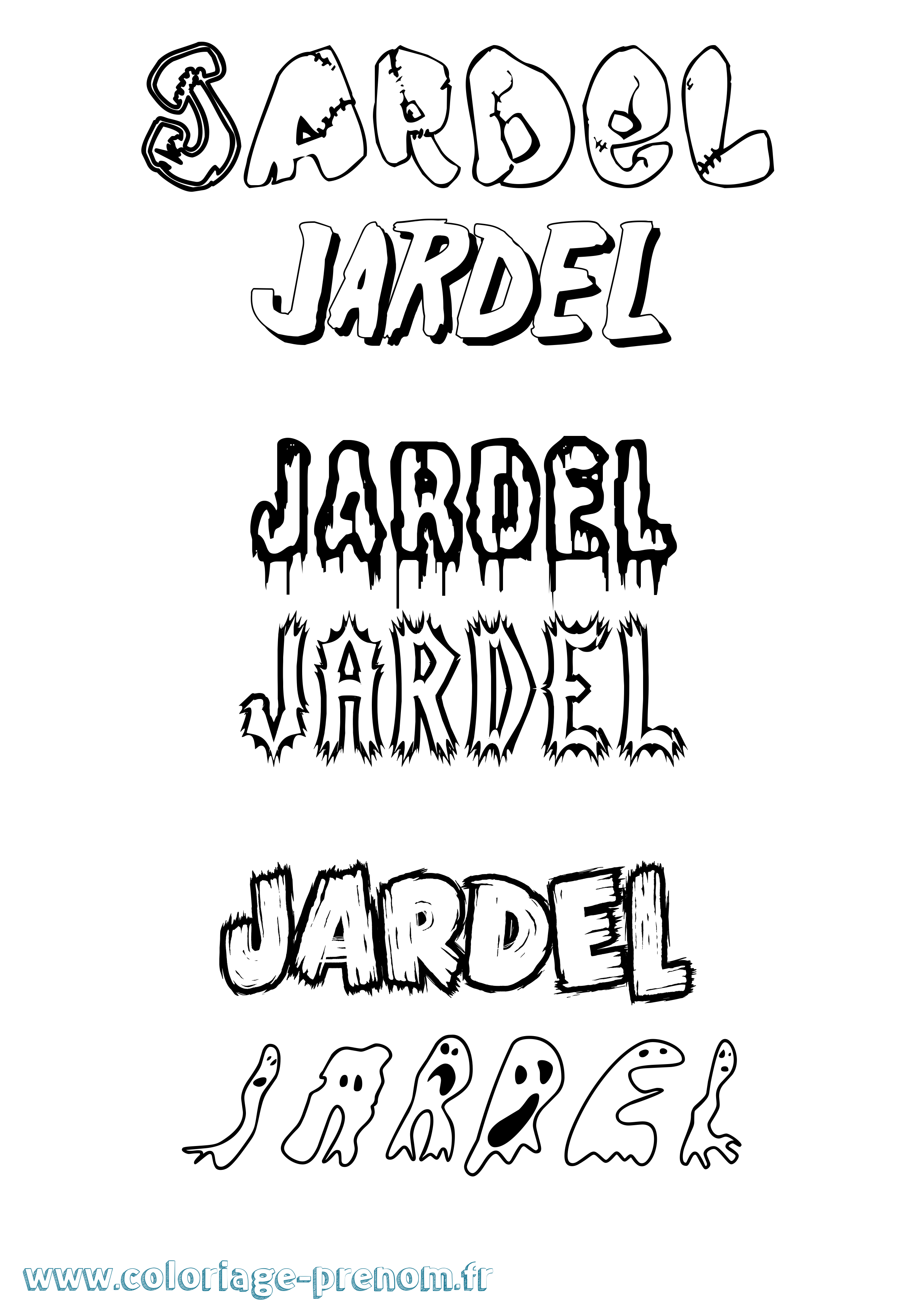 Coloriage prénom Jardel Frisson