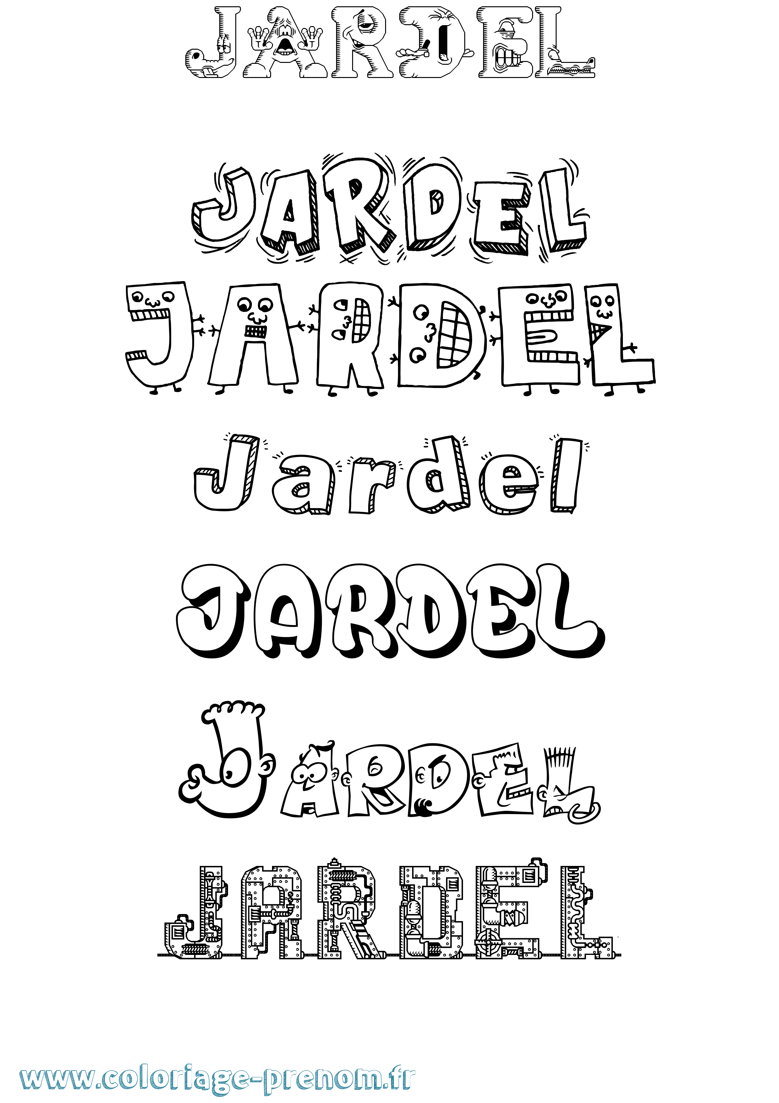 Coloriage prénom Jardel Fun