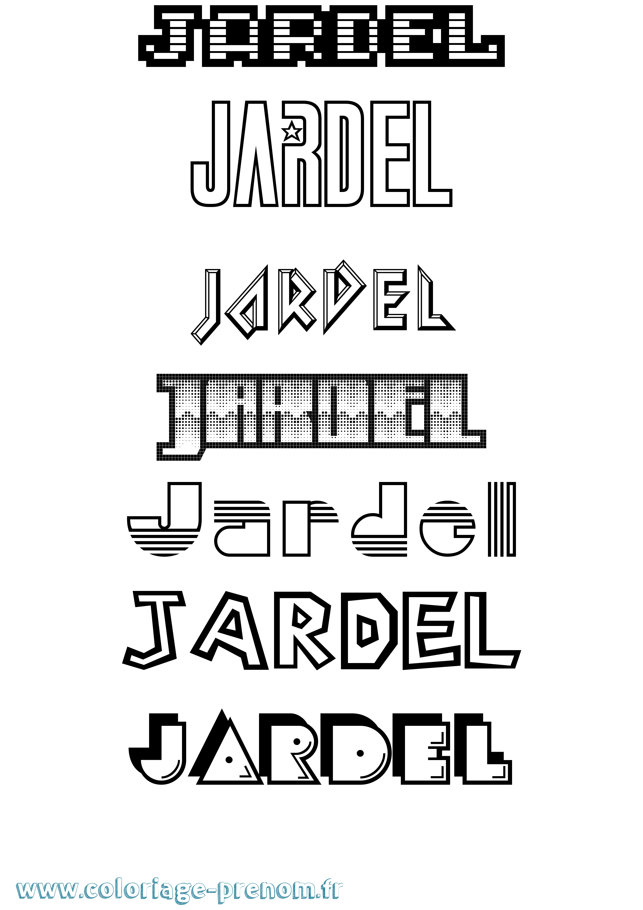 Coloriage prénom Jardel Jeux Vidéos