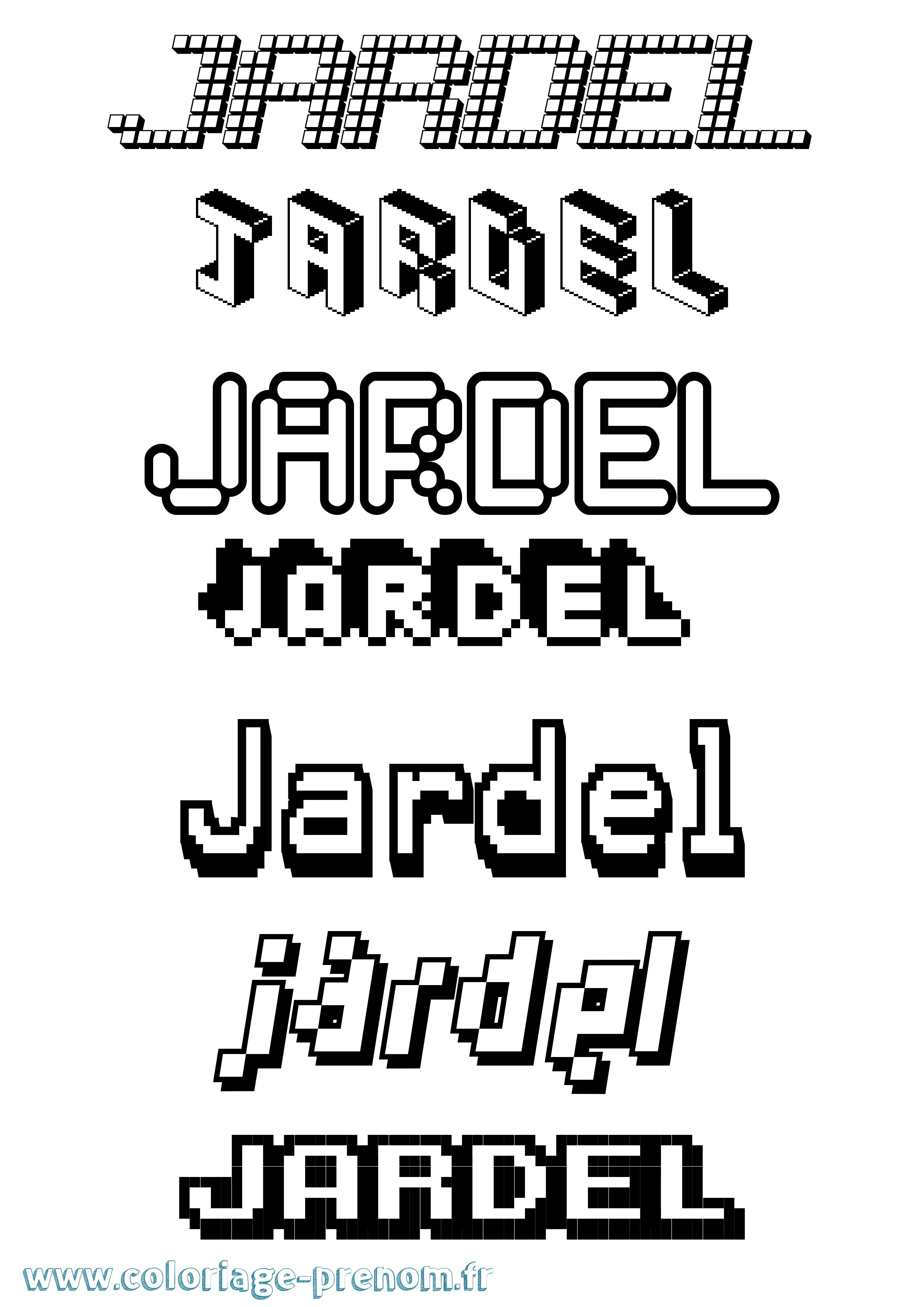 Coloriage prénom Jardel Pixel