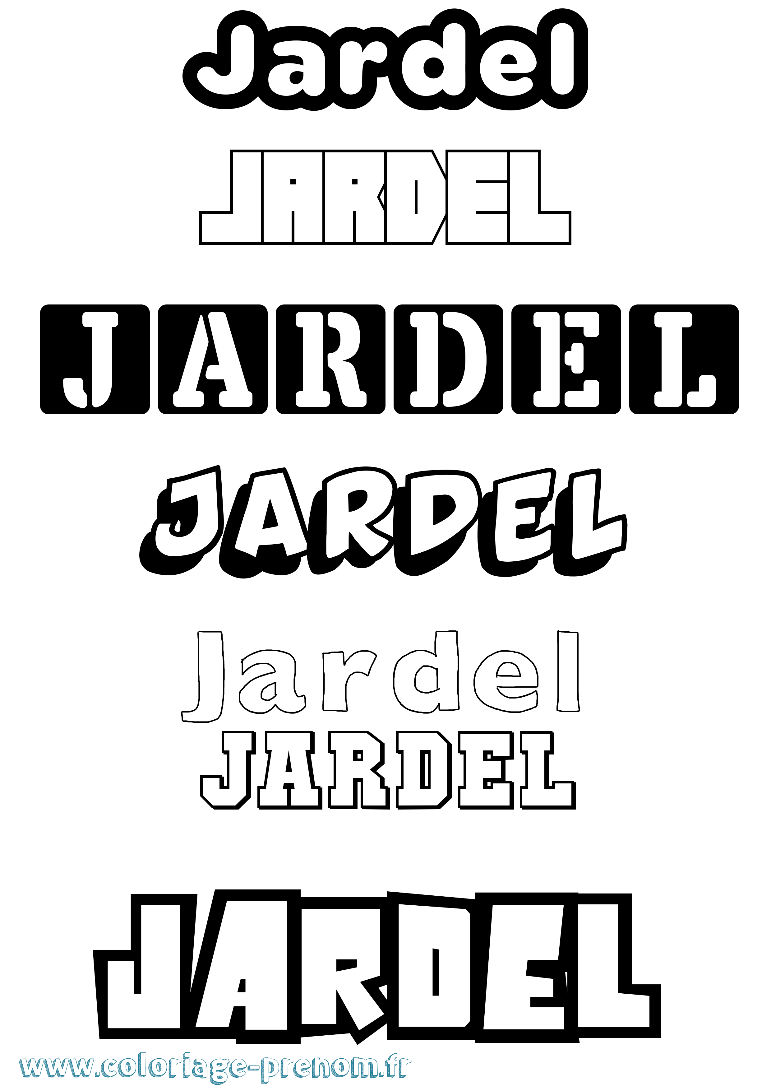 Coloriage prénom Jardel Simple