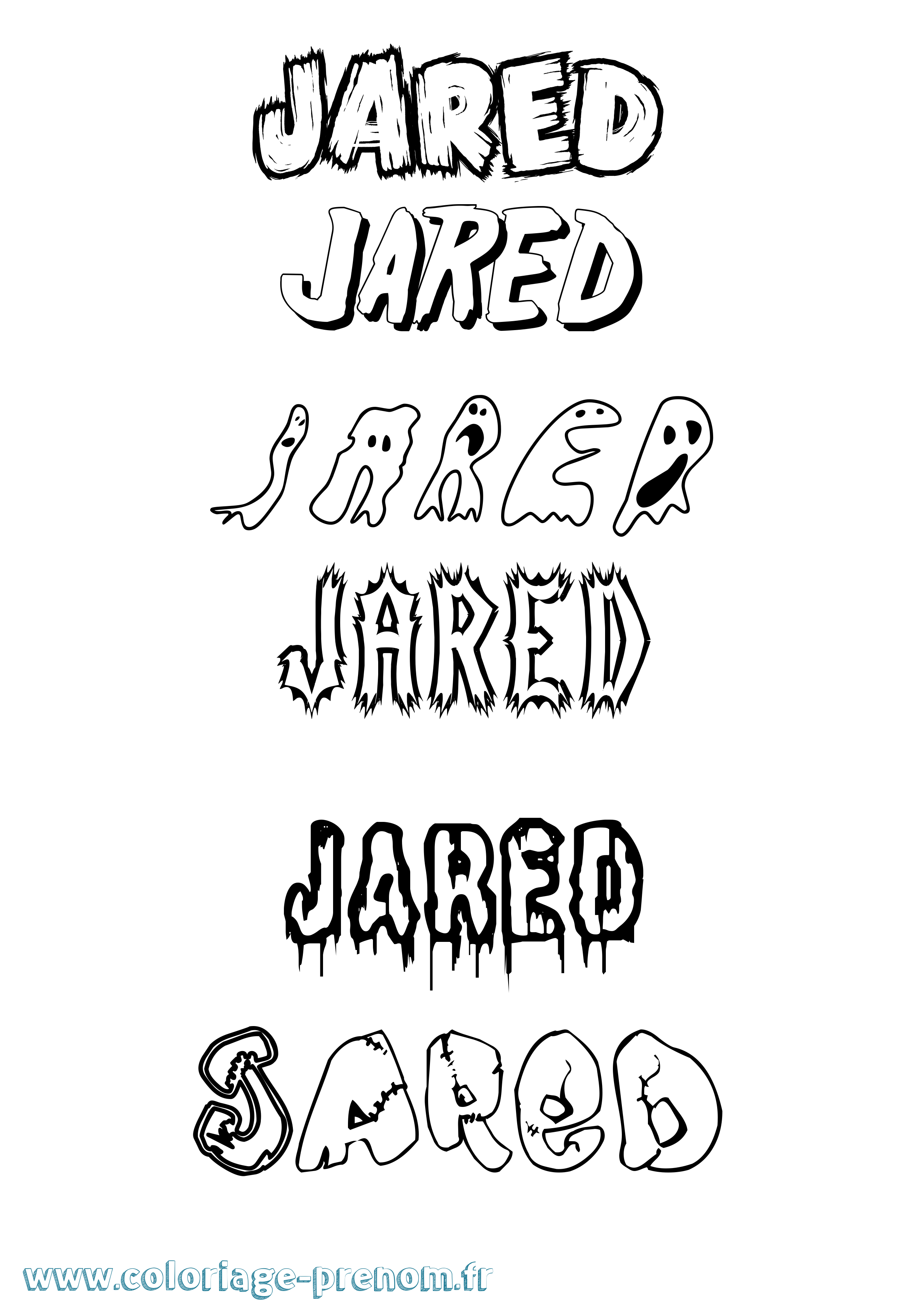 Coloriage prénom Jared Frisson