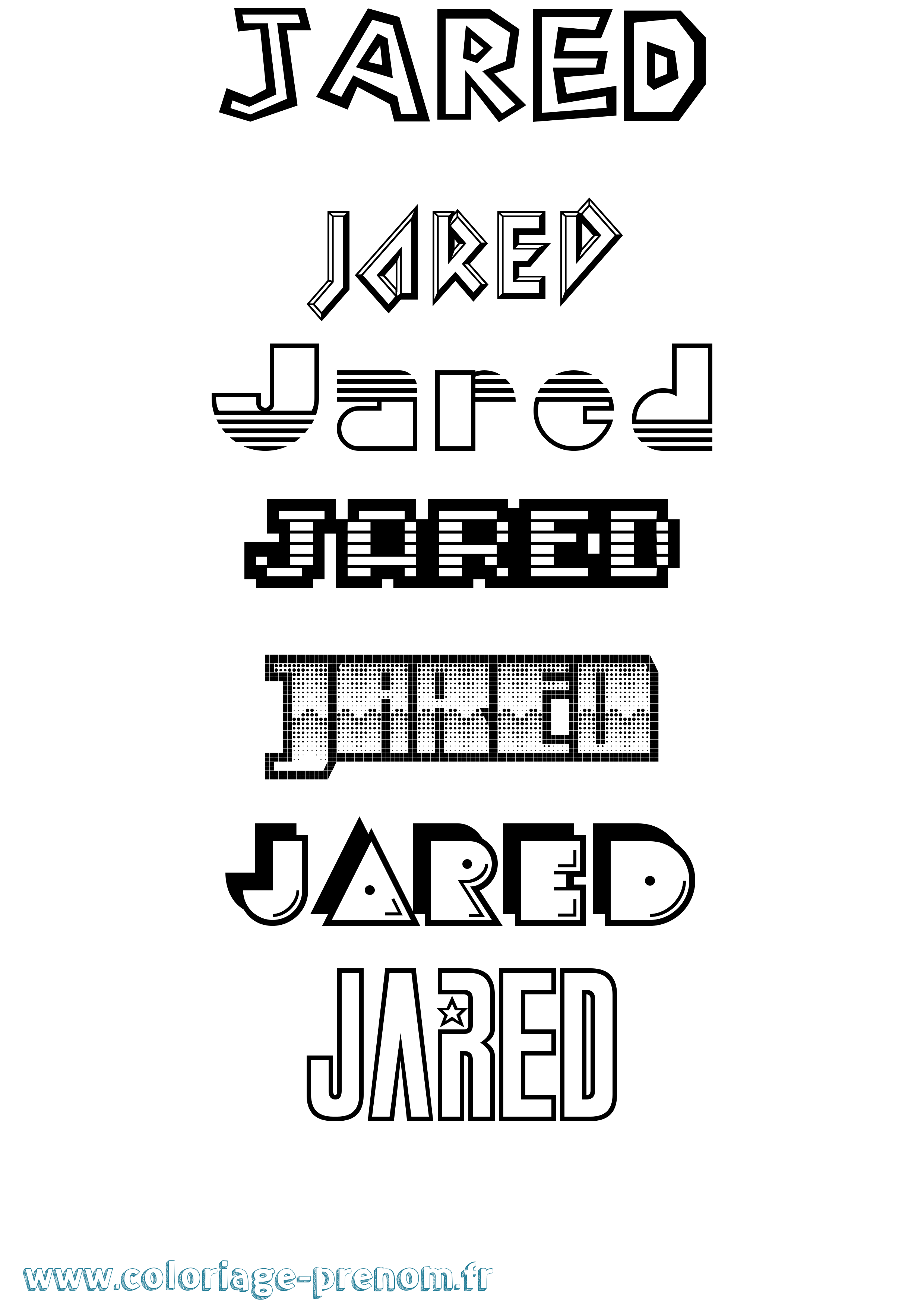 Coloriage prénom Jared Jeux Vidéos