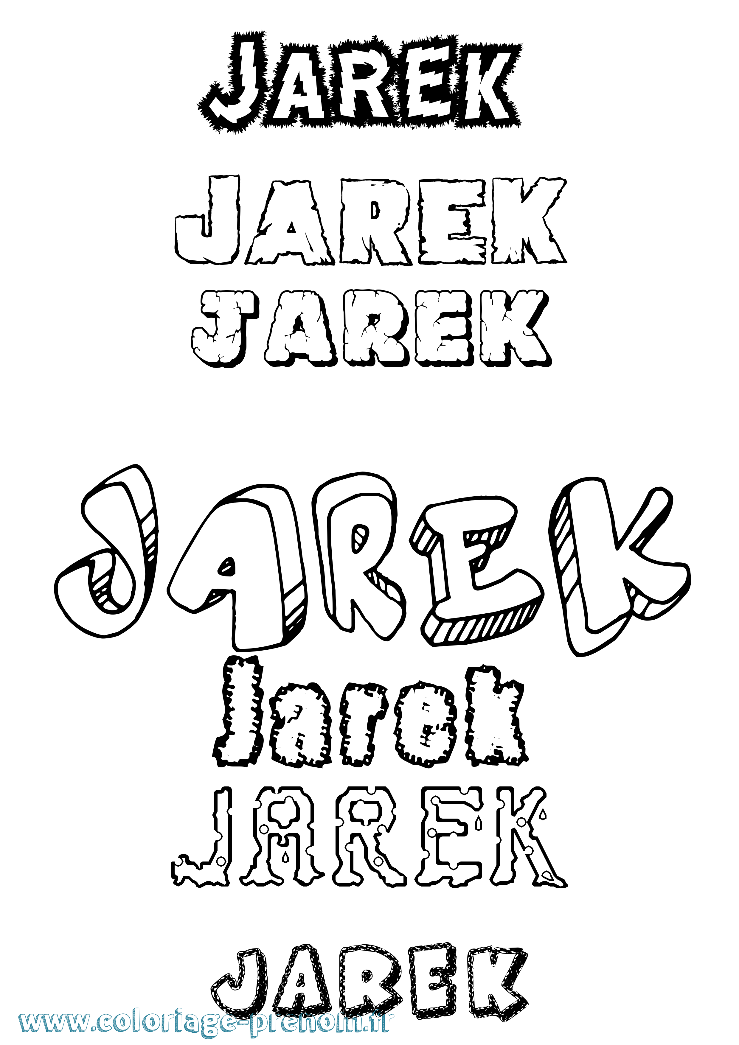 Coloriage prénom Jarek Destructuré