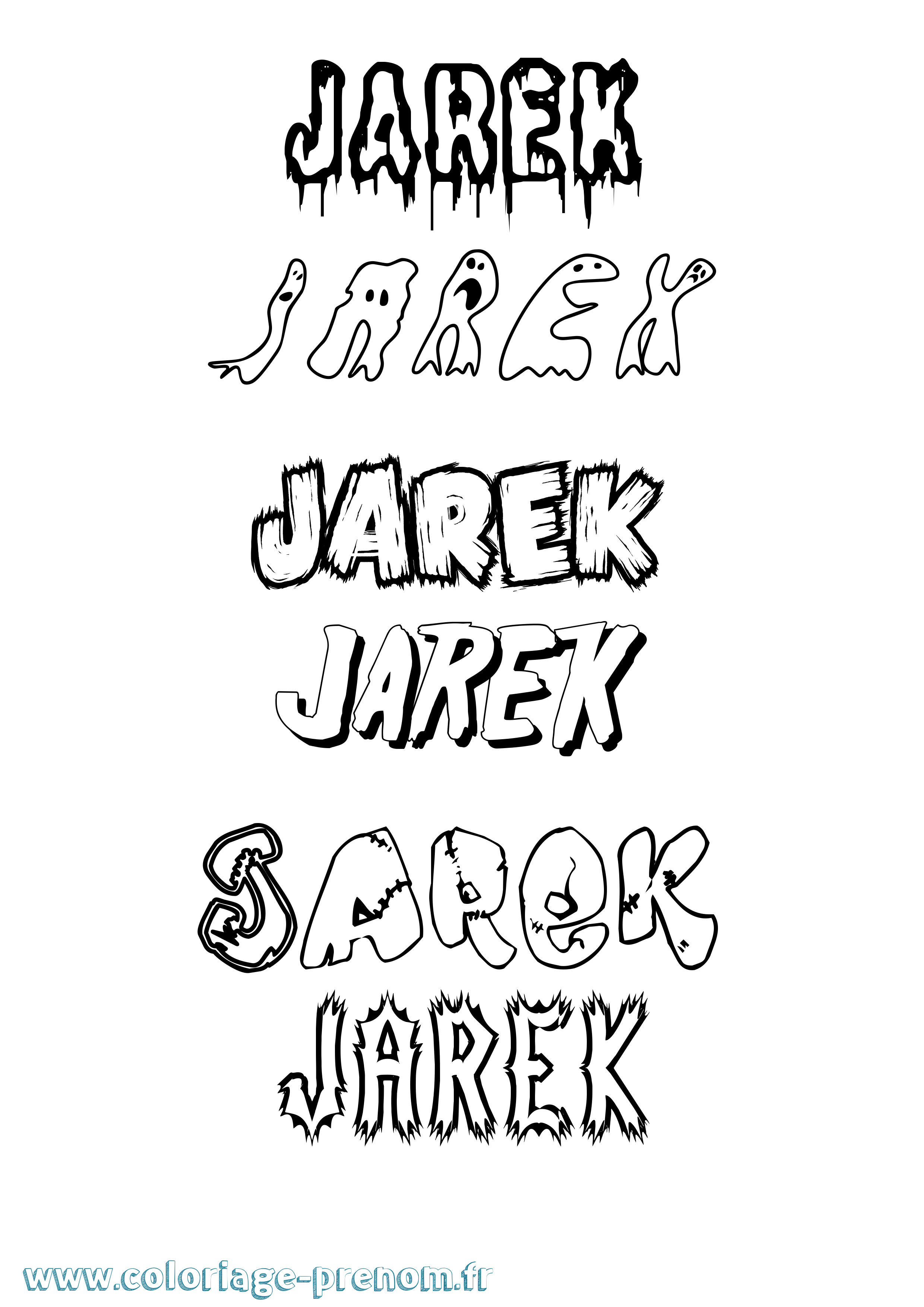 Coloriage prénom Jarek Frisson