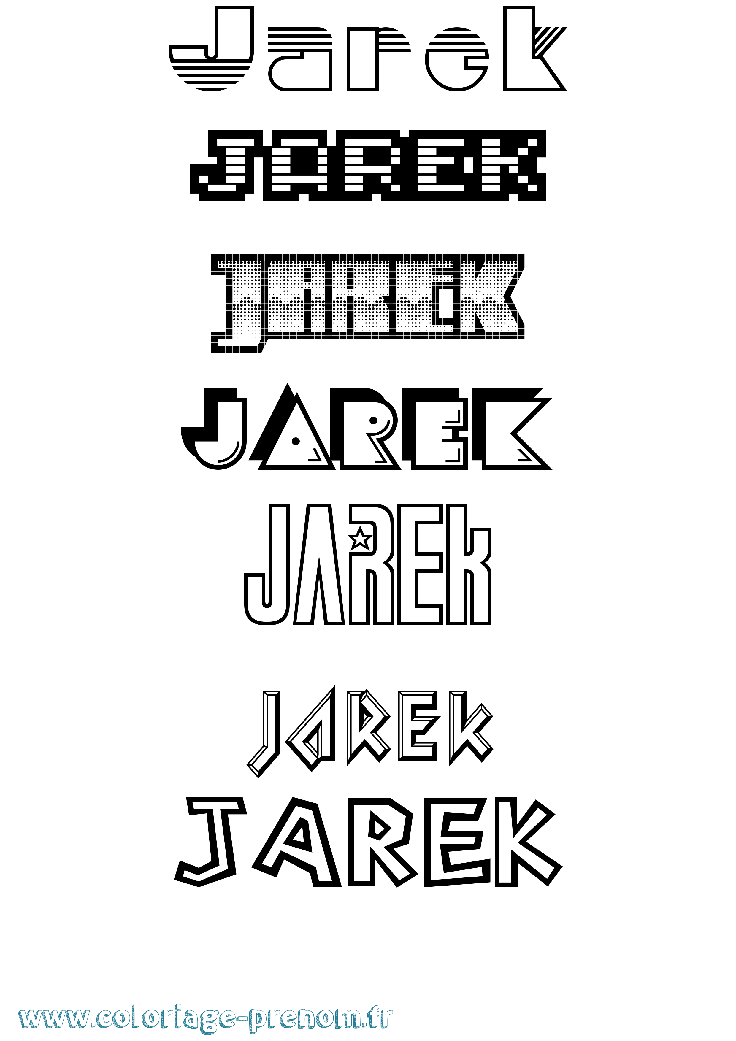 Coloriage prénom Jarek Jeux Vidéos