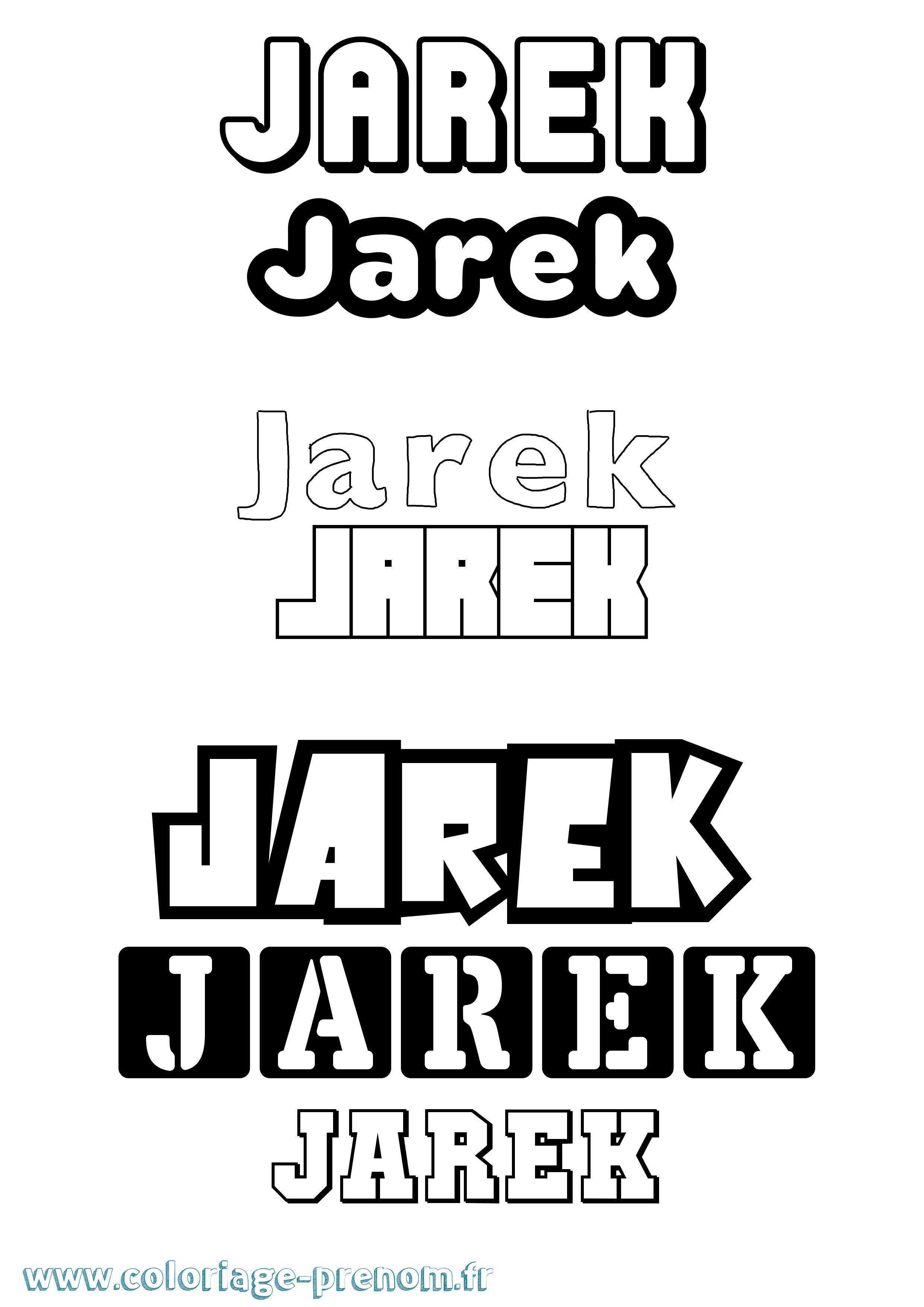 Coloriage prénom Jarek Simple