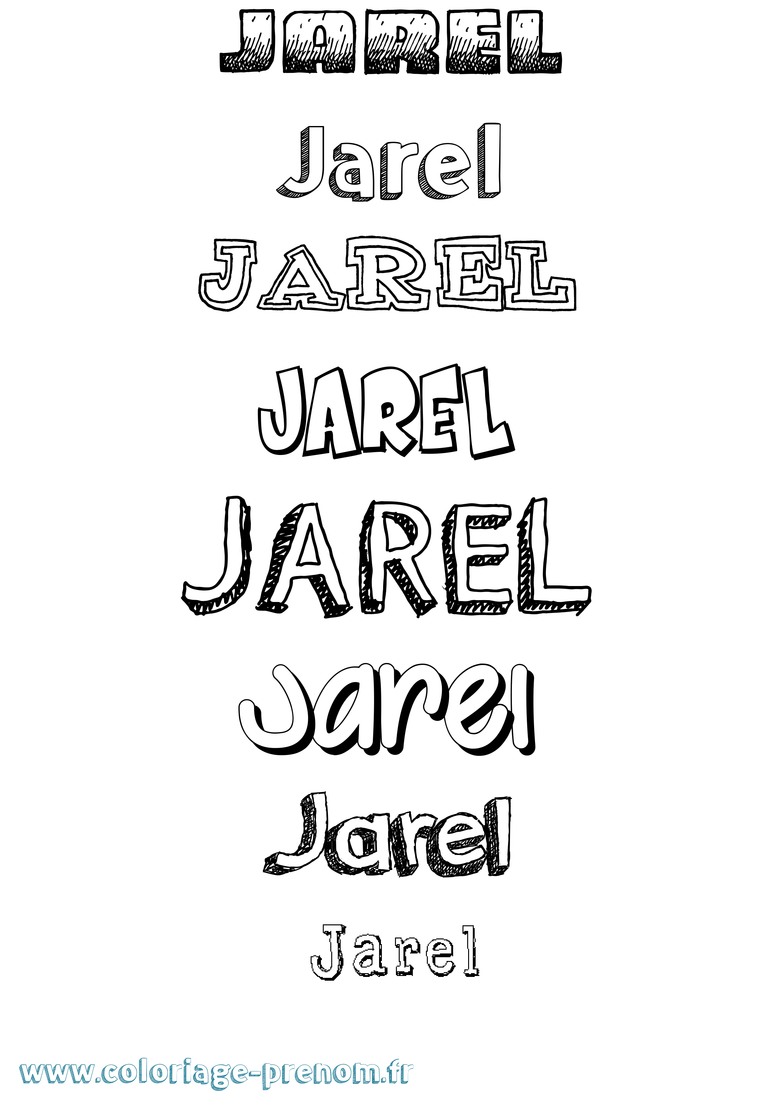 Coloriage prénom Jarel Dessiné
