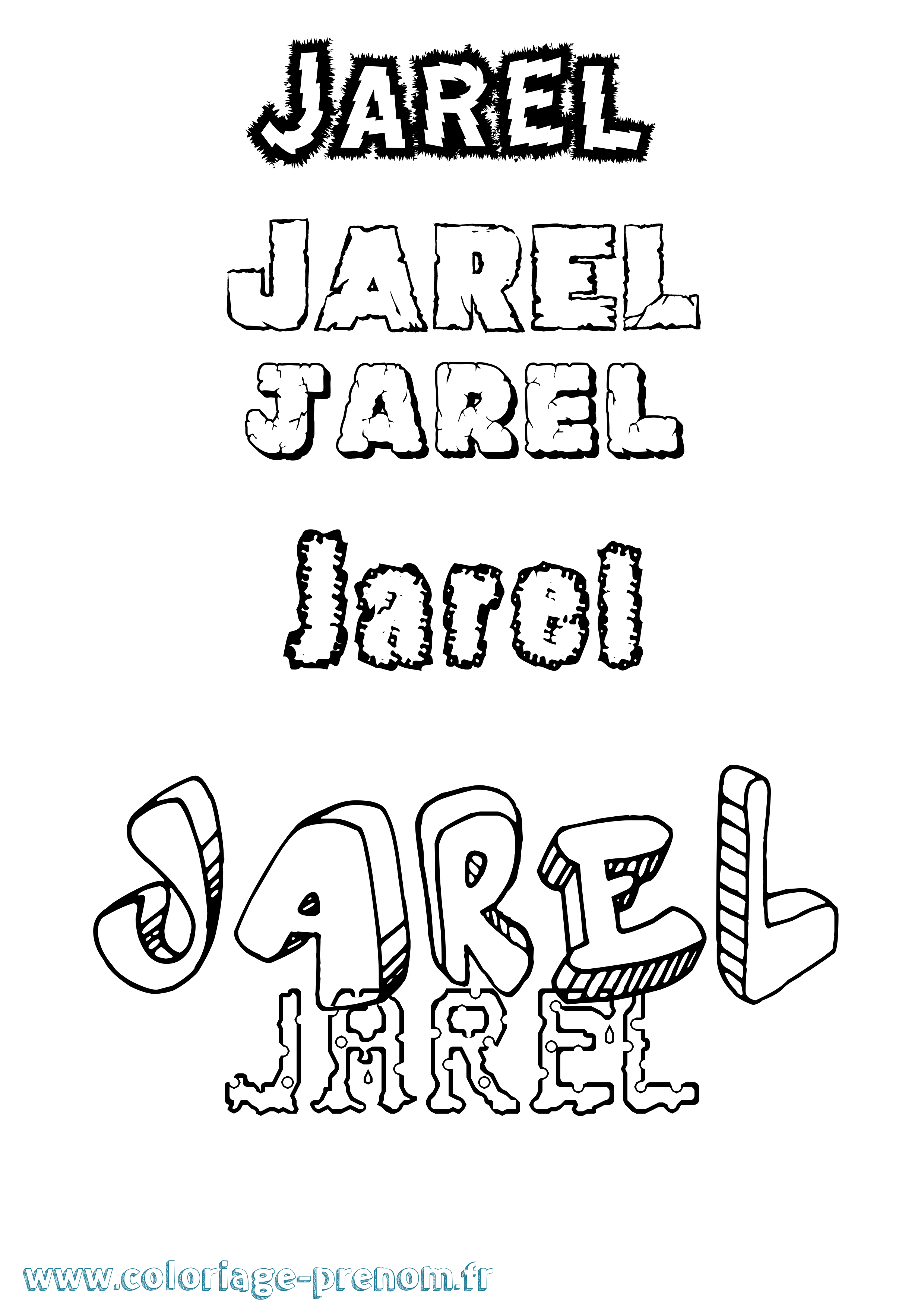 Coloriage prénom Jarel Destructuré