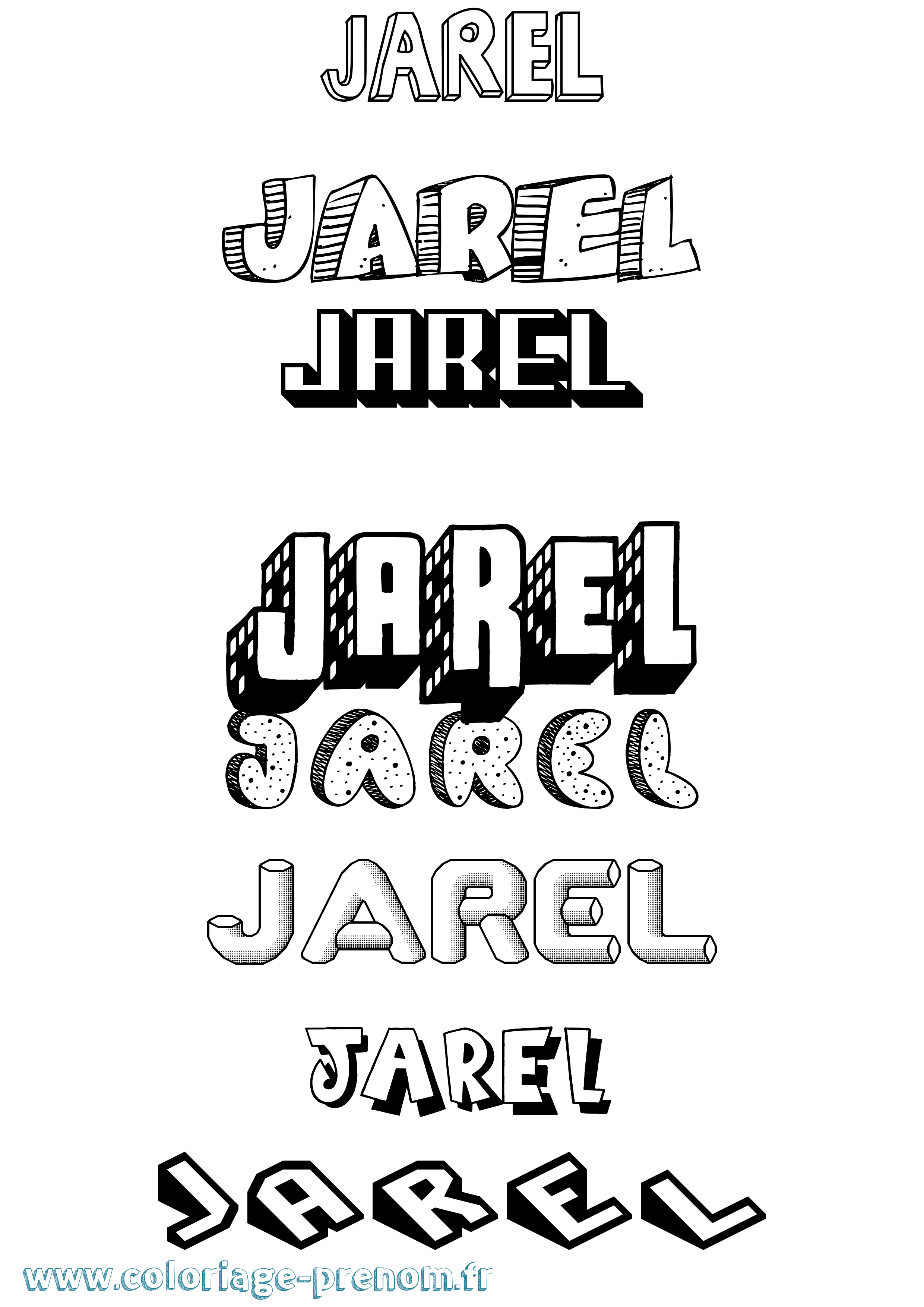 Coloriage prénom Jarel Effet 3D