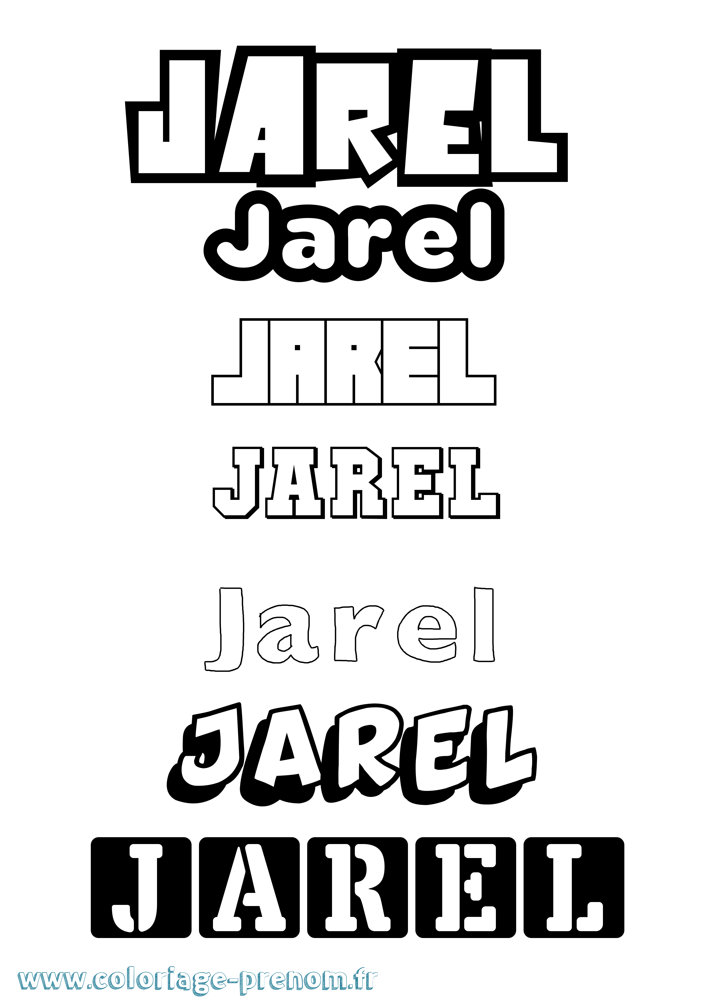 Coloriage prénom Jarel Simple