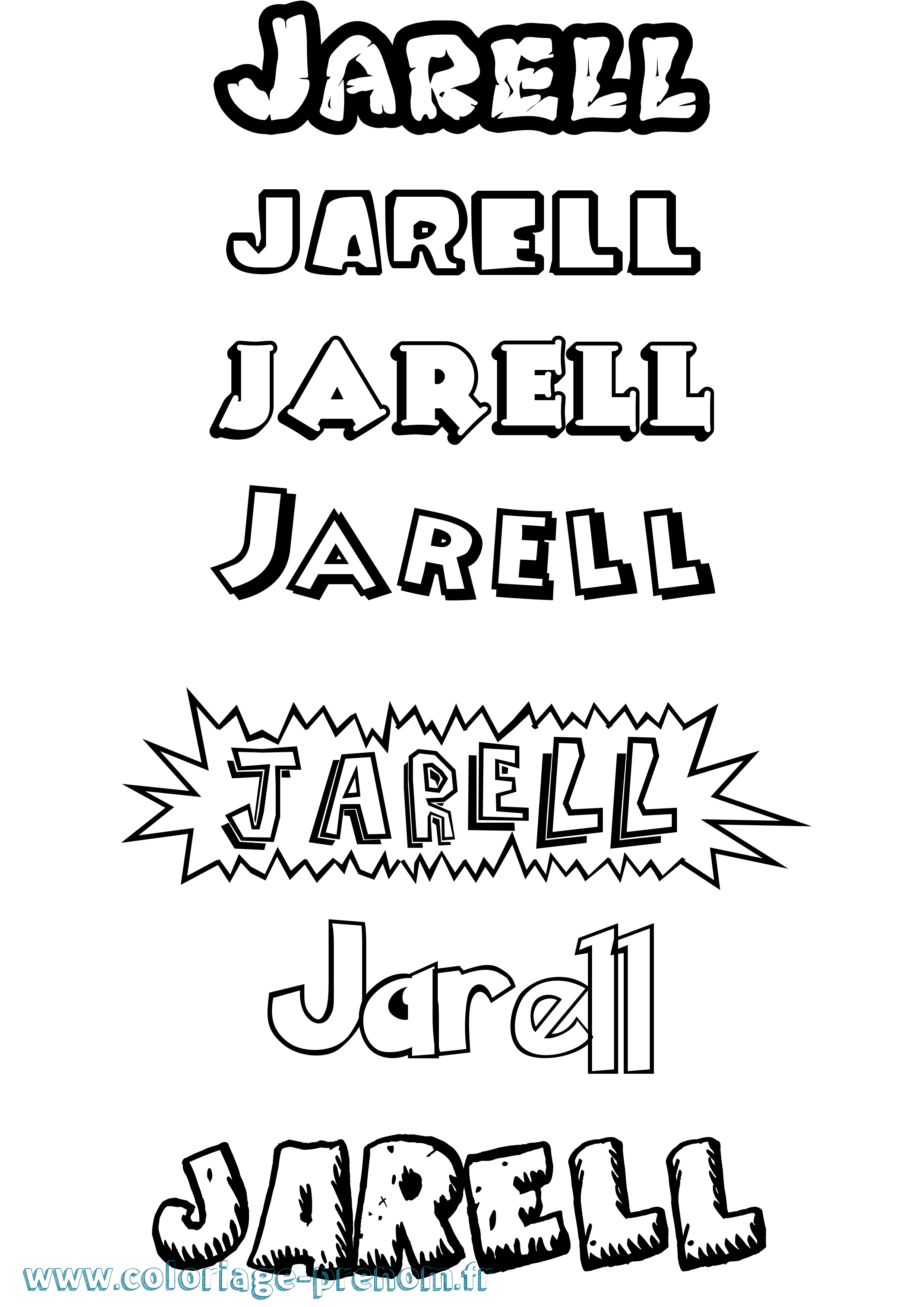 Coloriage prénom Jarell Dessin Animé