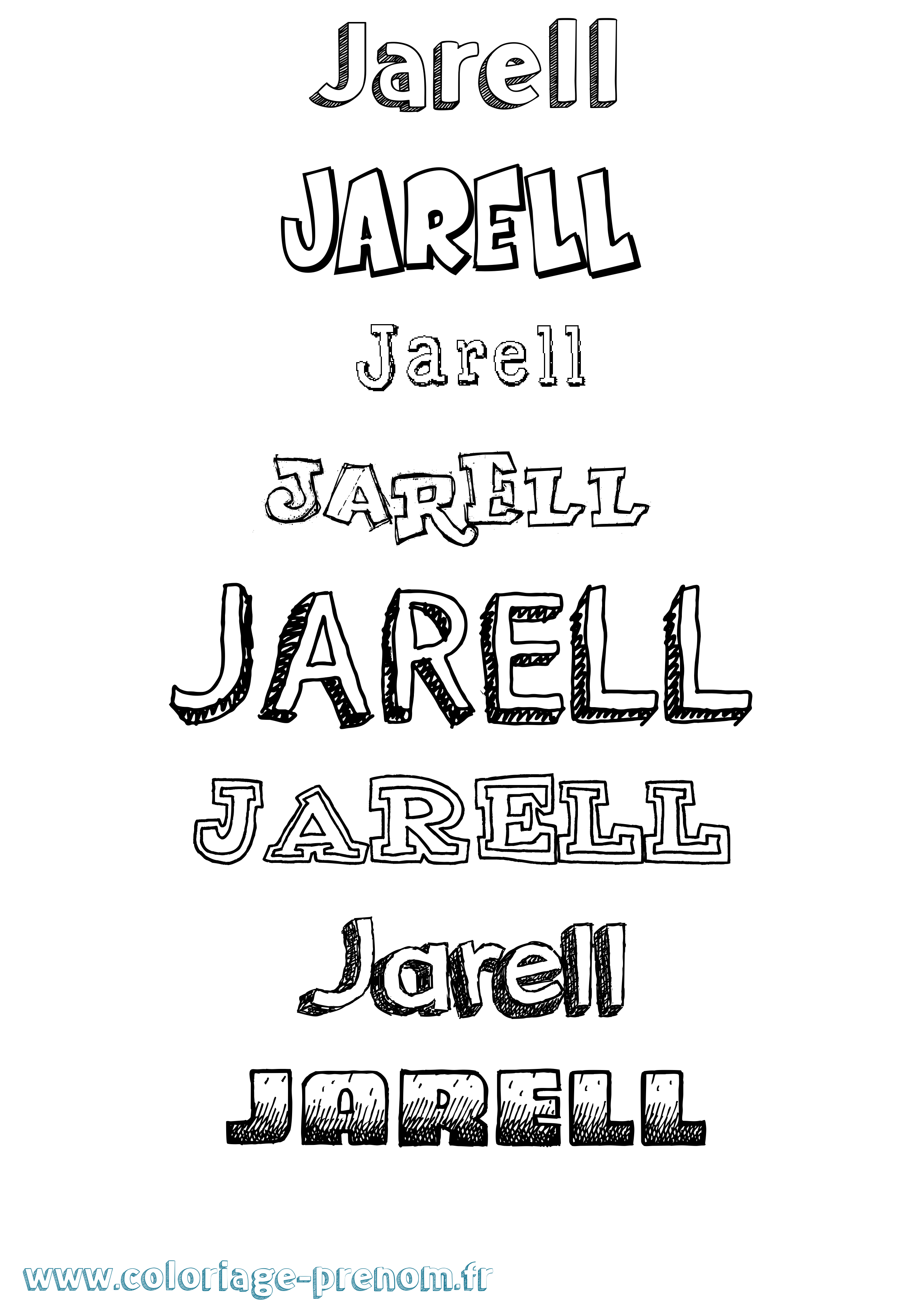 Coloriage prénom Jarell Dessiné