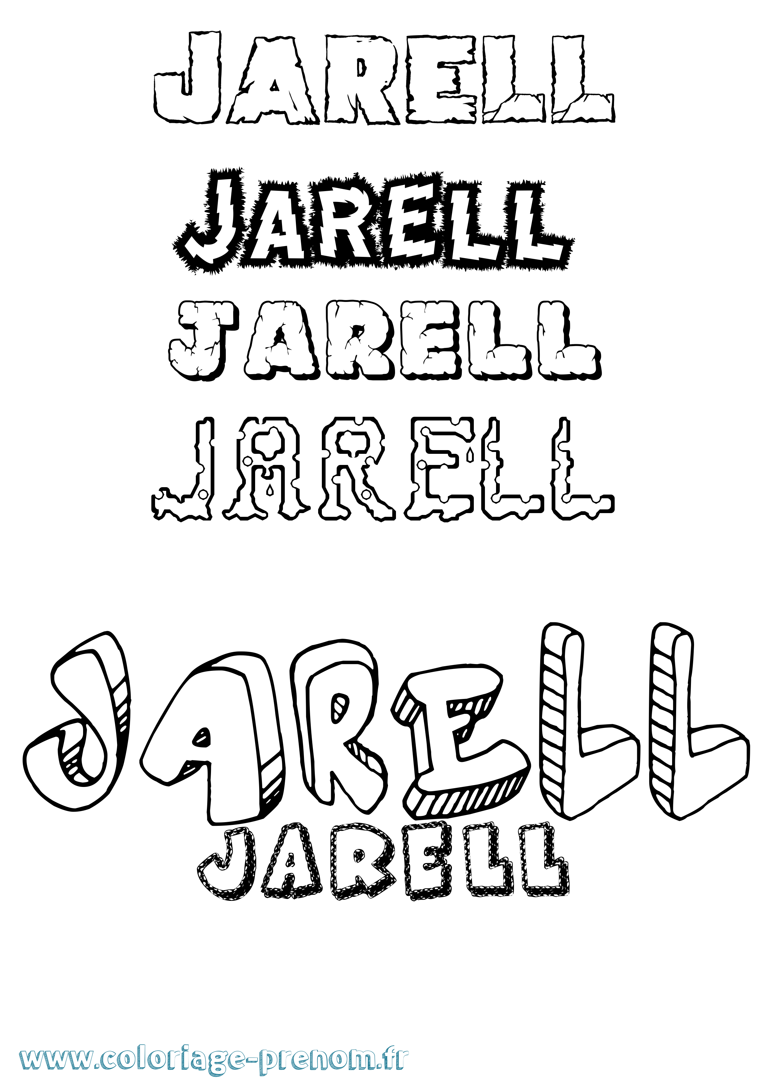 Coloriage prénom Jarell Destructuré