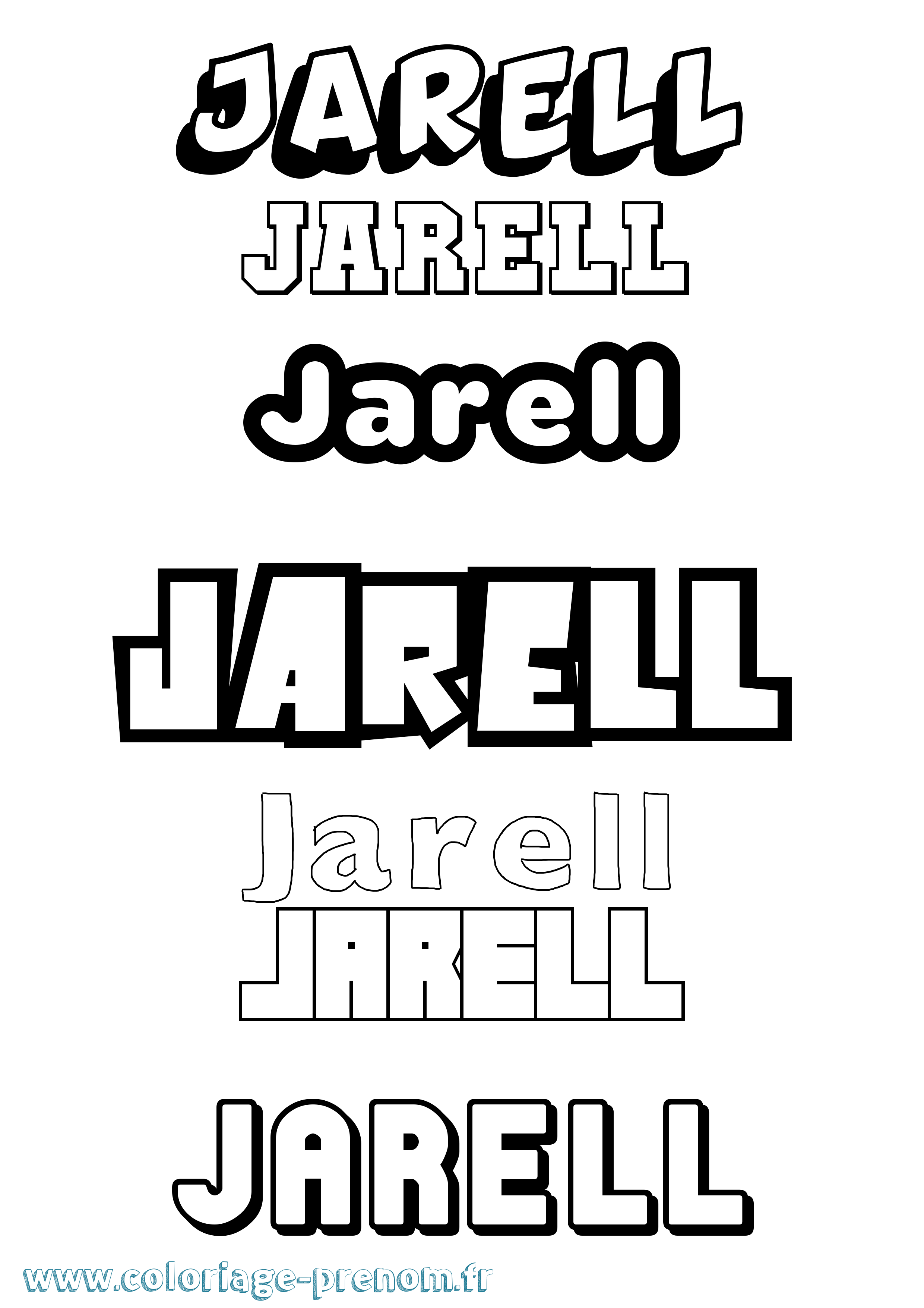 Coloriage prénom Jarell Simple