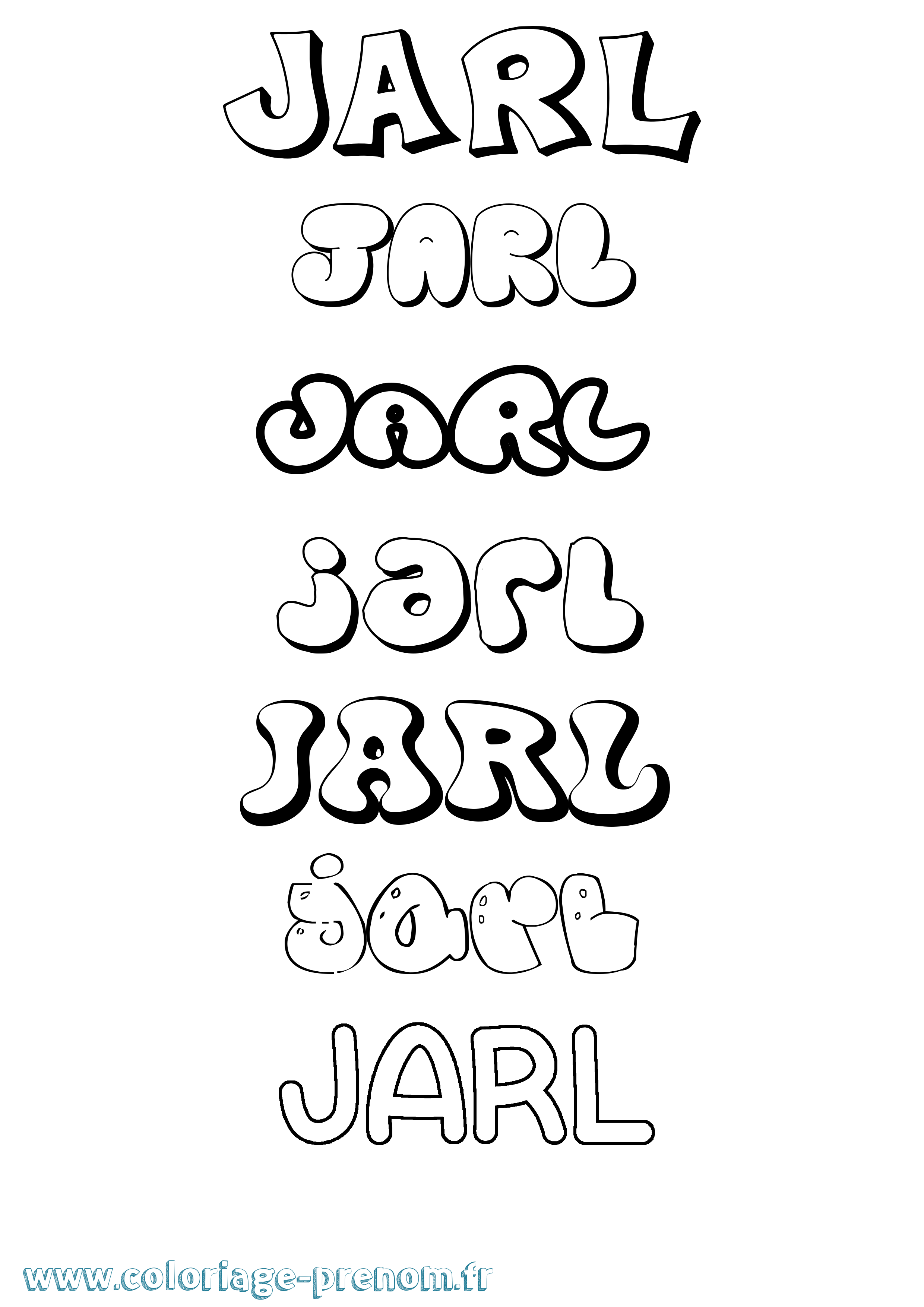Coloriage Jarl Bubble Coloriage prénom Jarl Bubble