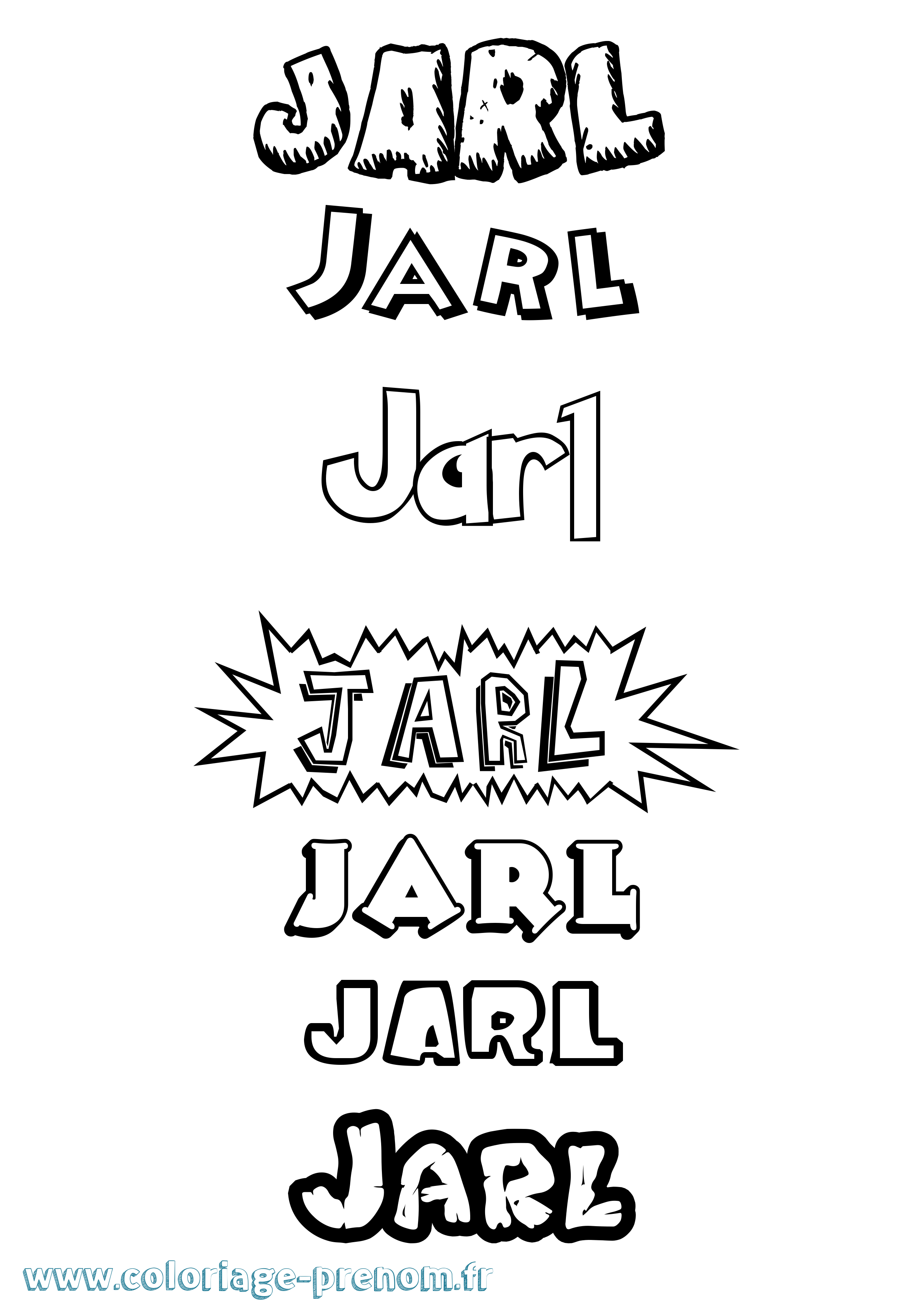 Coloriage Jarl Dessin Animé Coloriage prénom Jarl Dessin Animé