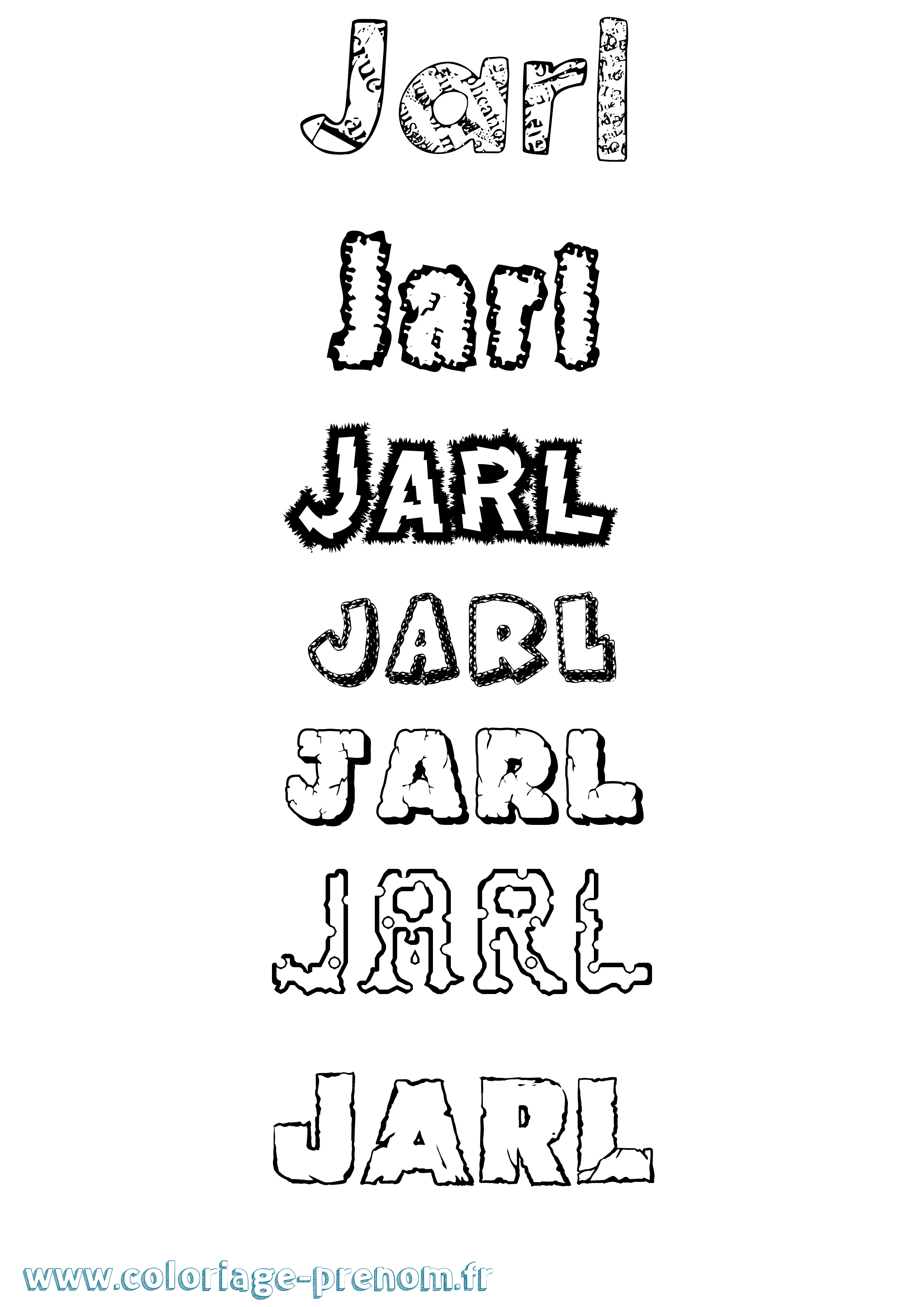 Coloriage Jarl Destructuré Coloriage prénom Jarl Destructuré