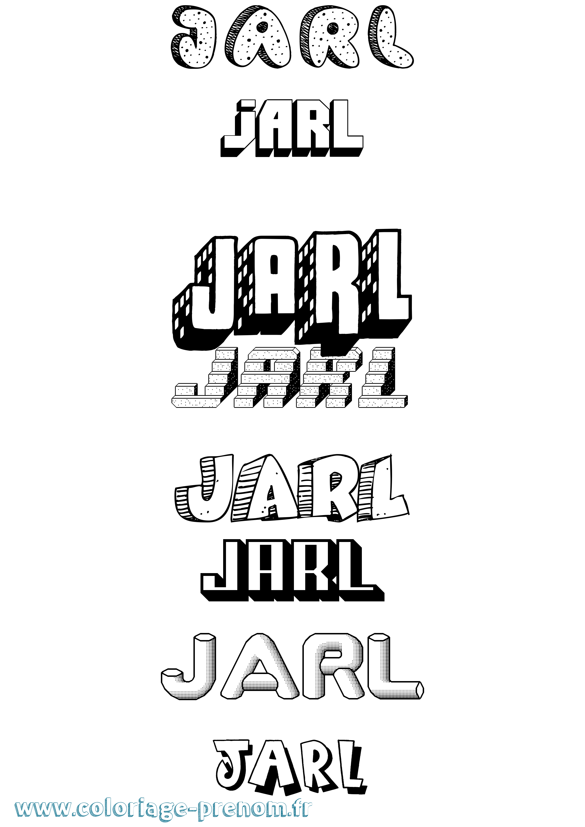 Coloriage Jarl Effet 3D Coloriage prénom Jarl Effet 3D