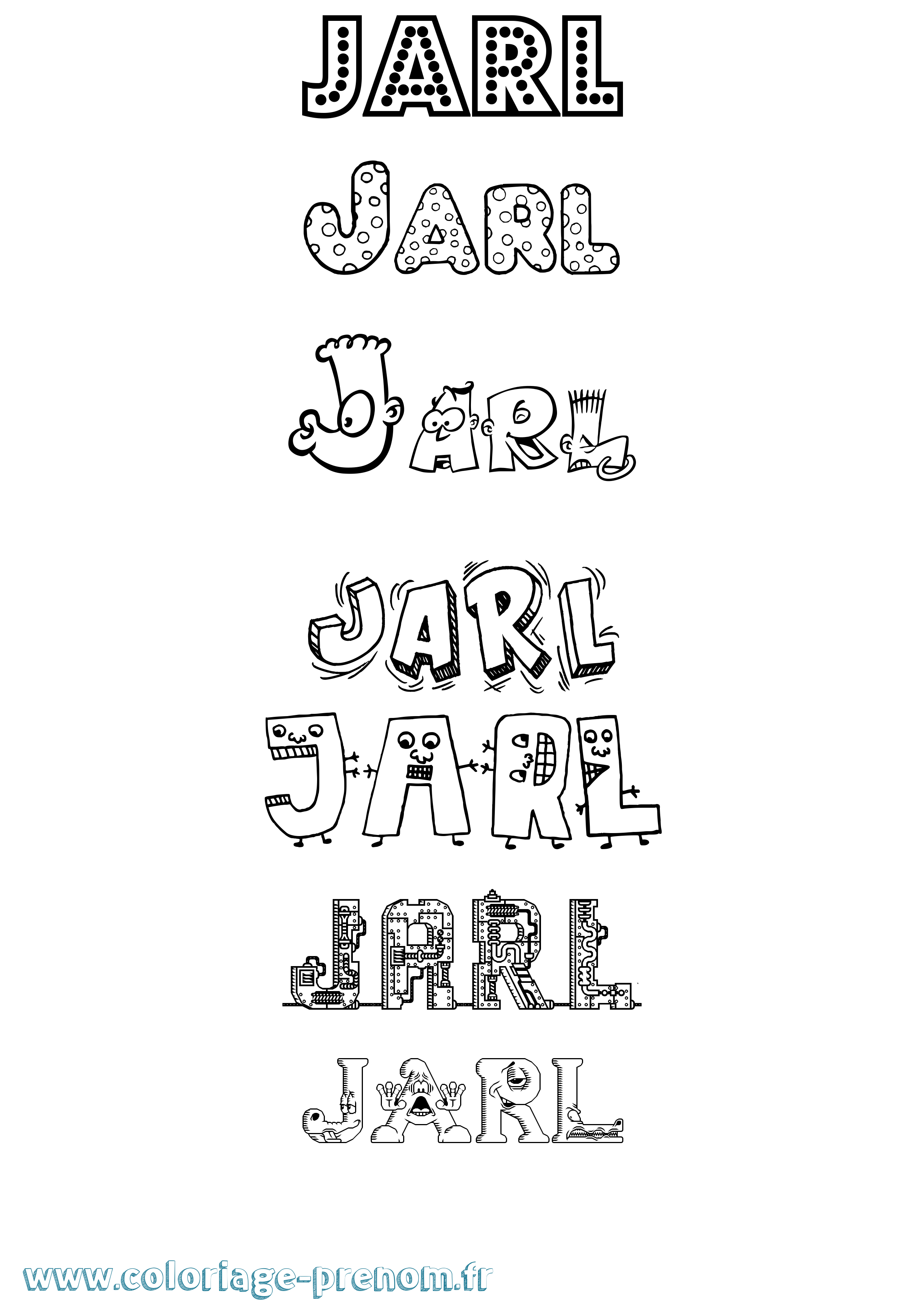 Coloriage prénom Jarl Fun