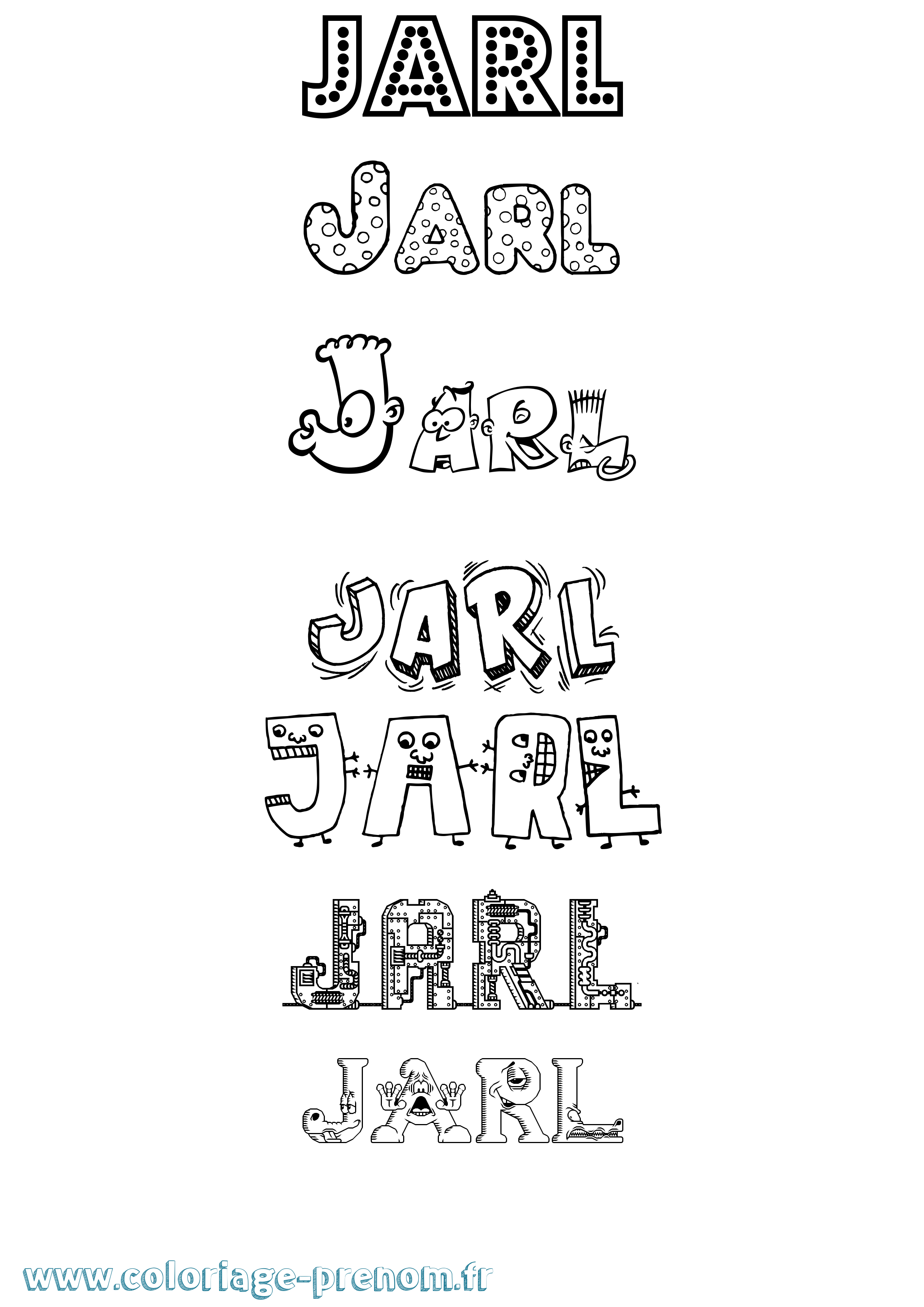 Coloriage Jarl Fun Coloriage prénom Jarl Fun