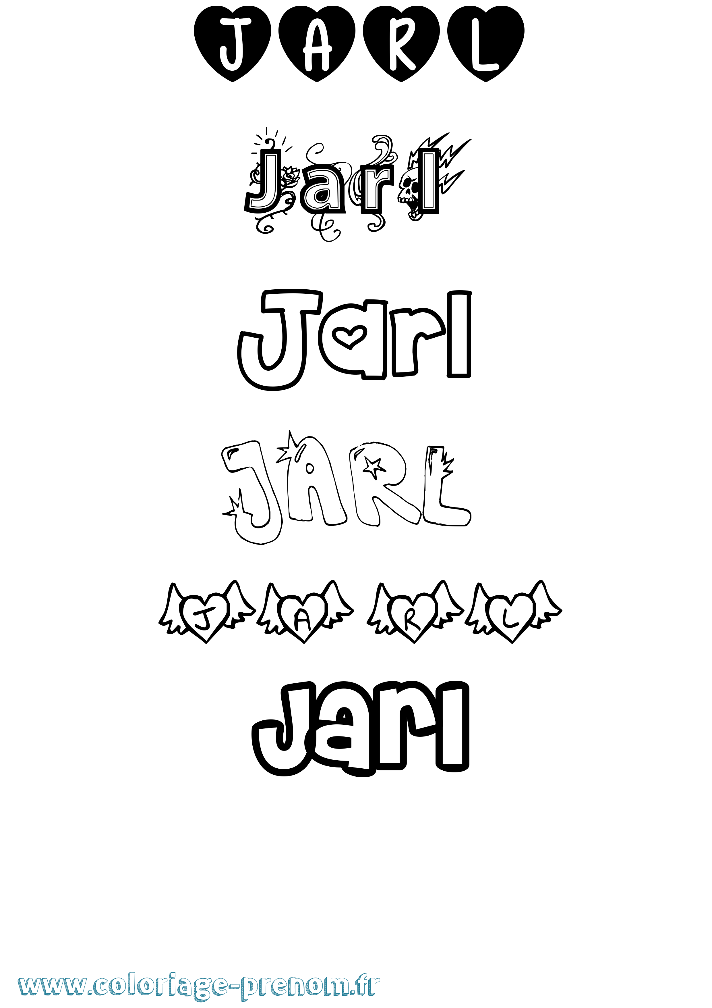 Coloriage Jarl Girly Coloriage prénom Jarl Girly