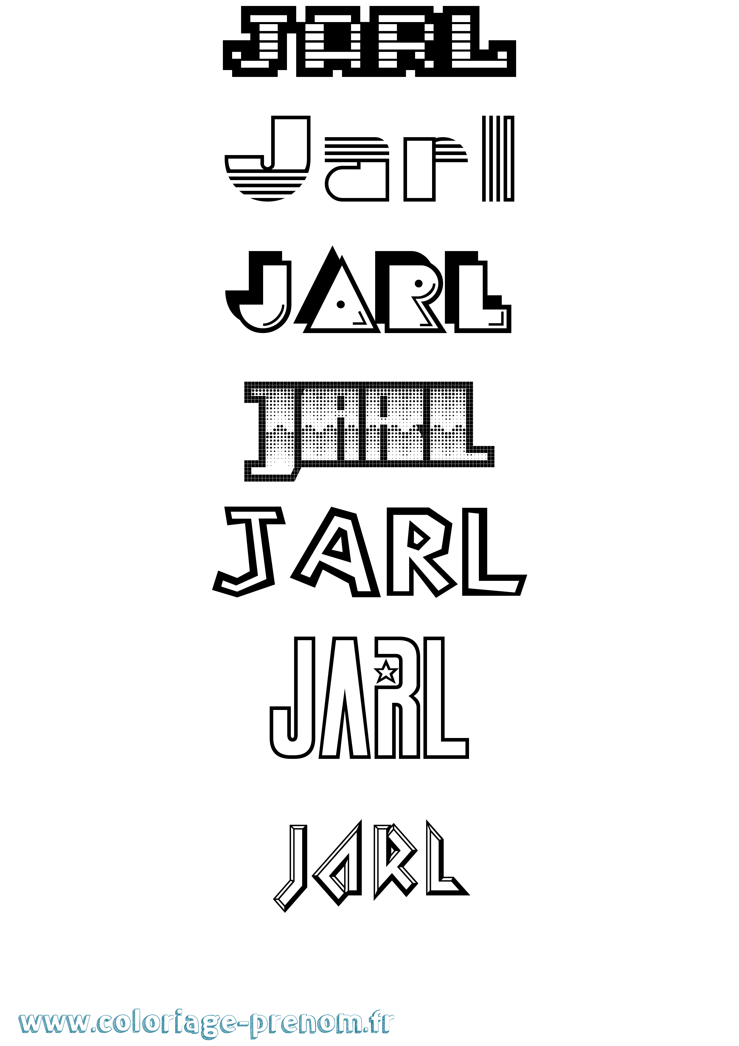 Coloriage Jarl Jeux Vidéos Coloriage prénom Jarl Jeux Vidéos