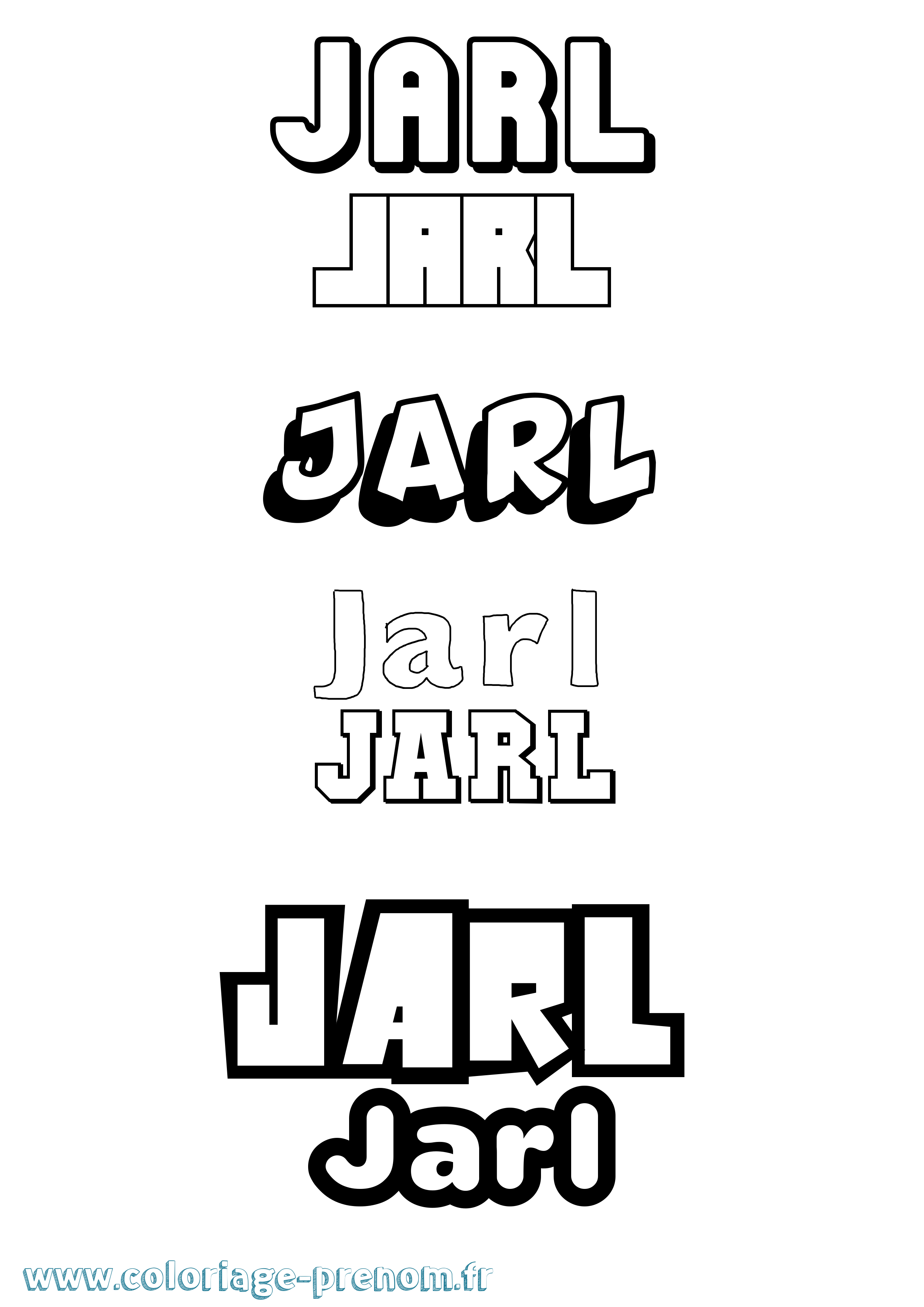Coloriage prénom Jarl Simple