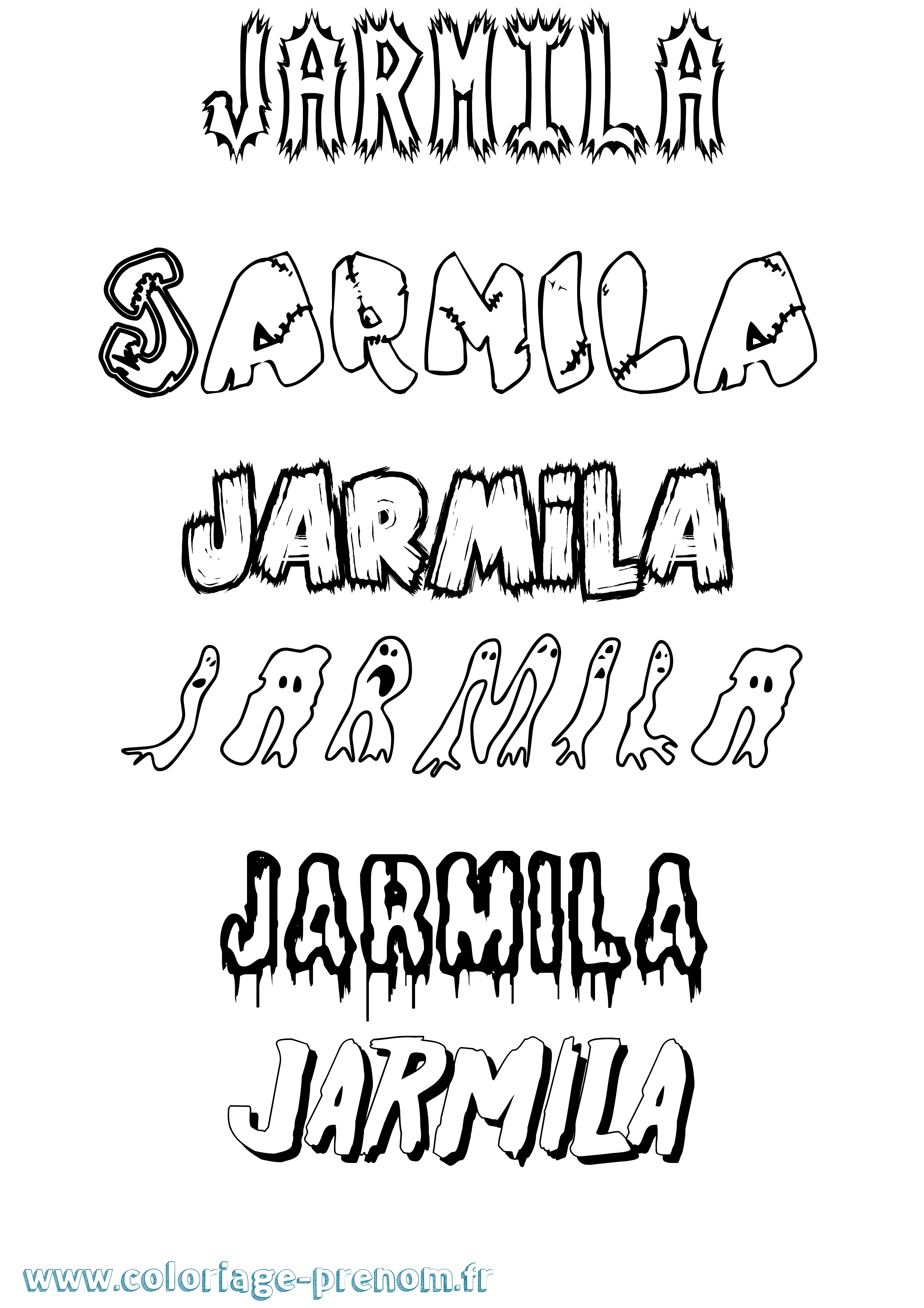 Coloriage prénom Jarmila Frisson