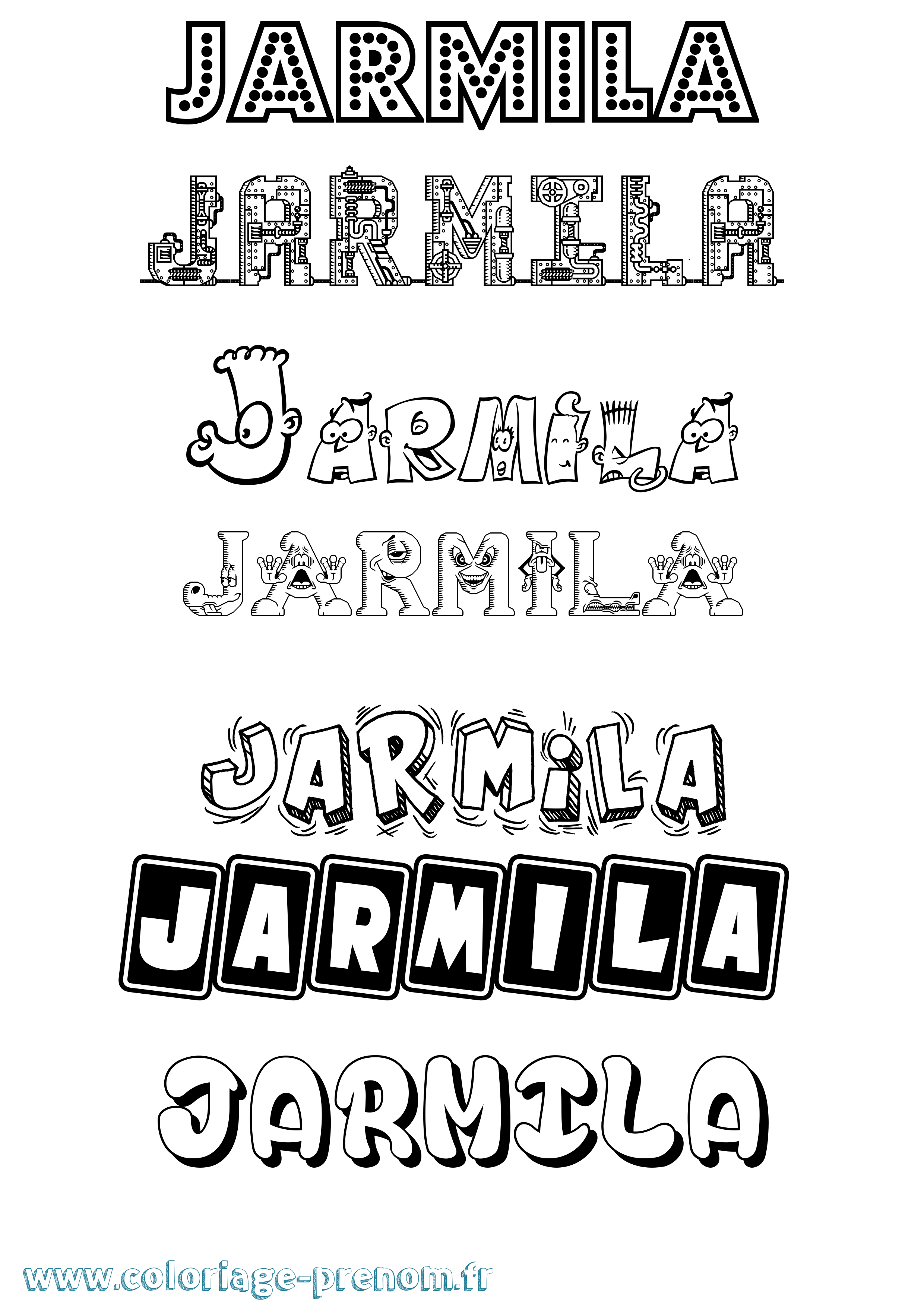 Coloriage prénom Jarmila Fun
