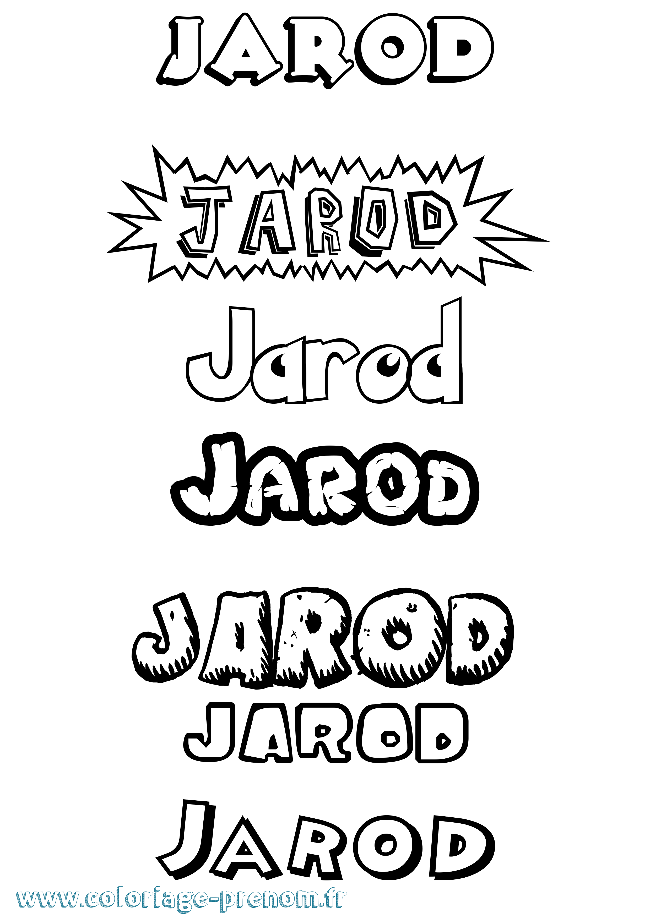 Coloriage Jarod Coloriage prénom Jarod