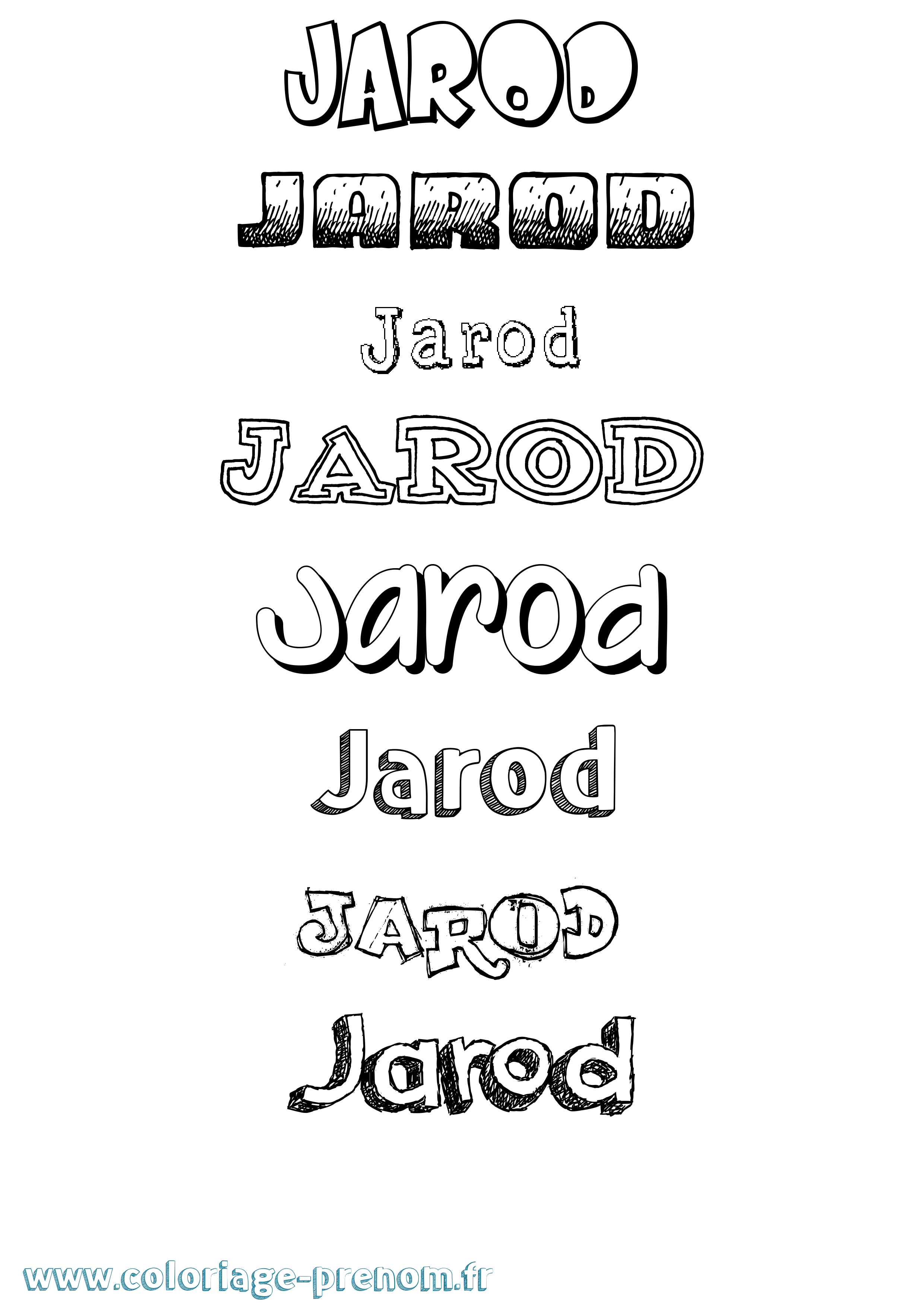 Coloriage Jarod Coloriage prénom Jarod
