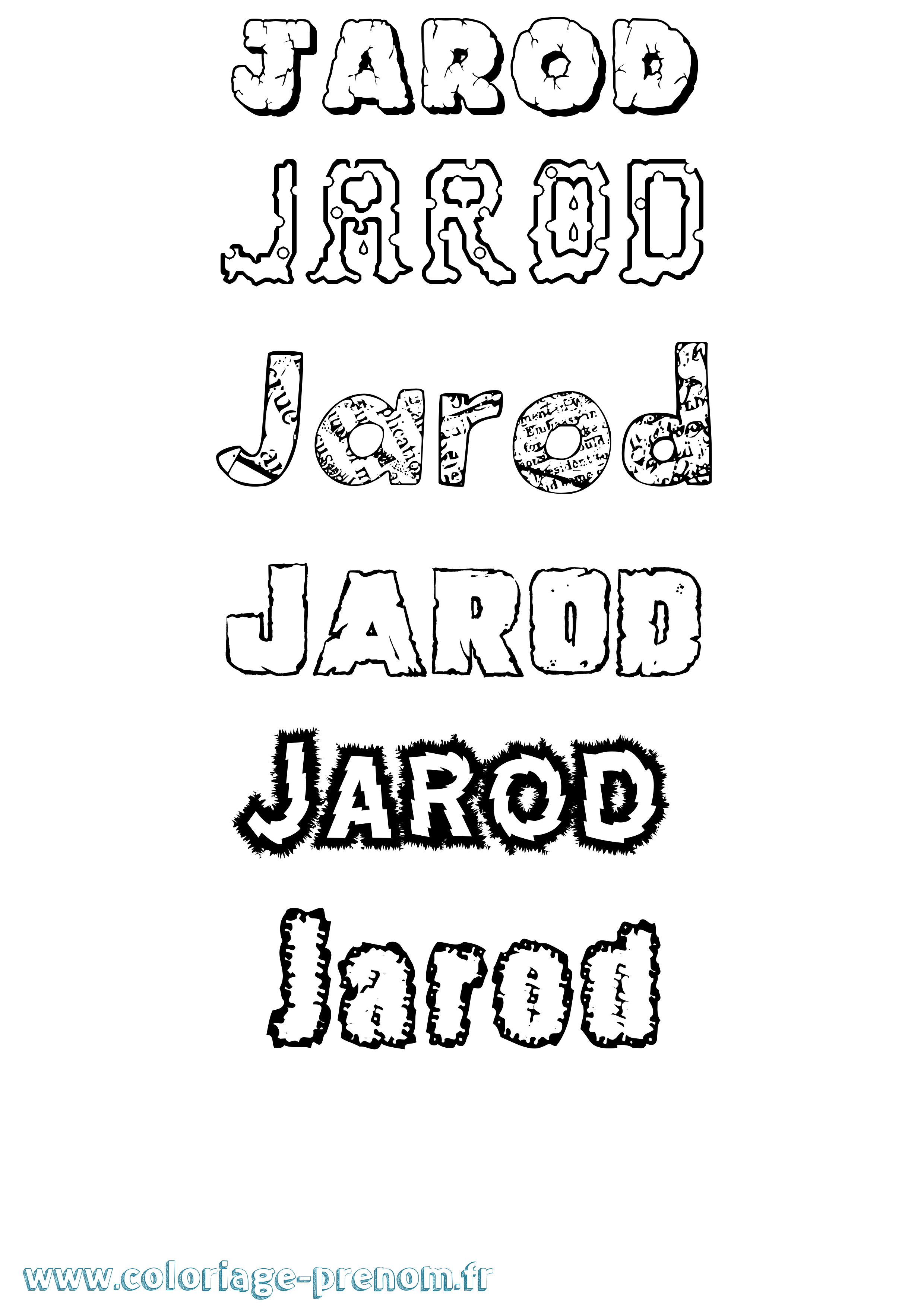 Coloriage Jarod Coloriage prénom Jarod