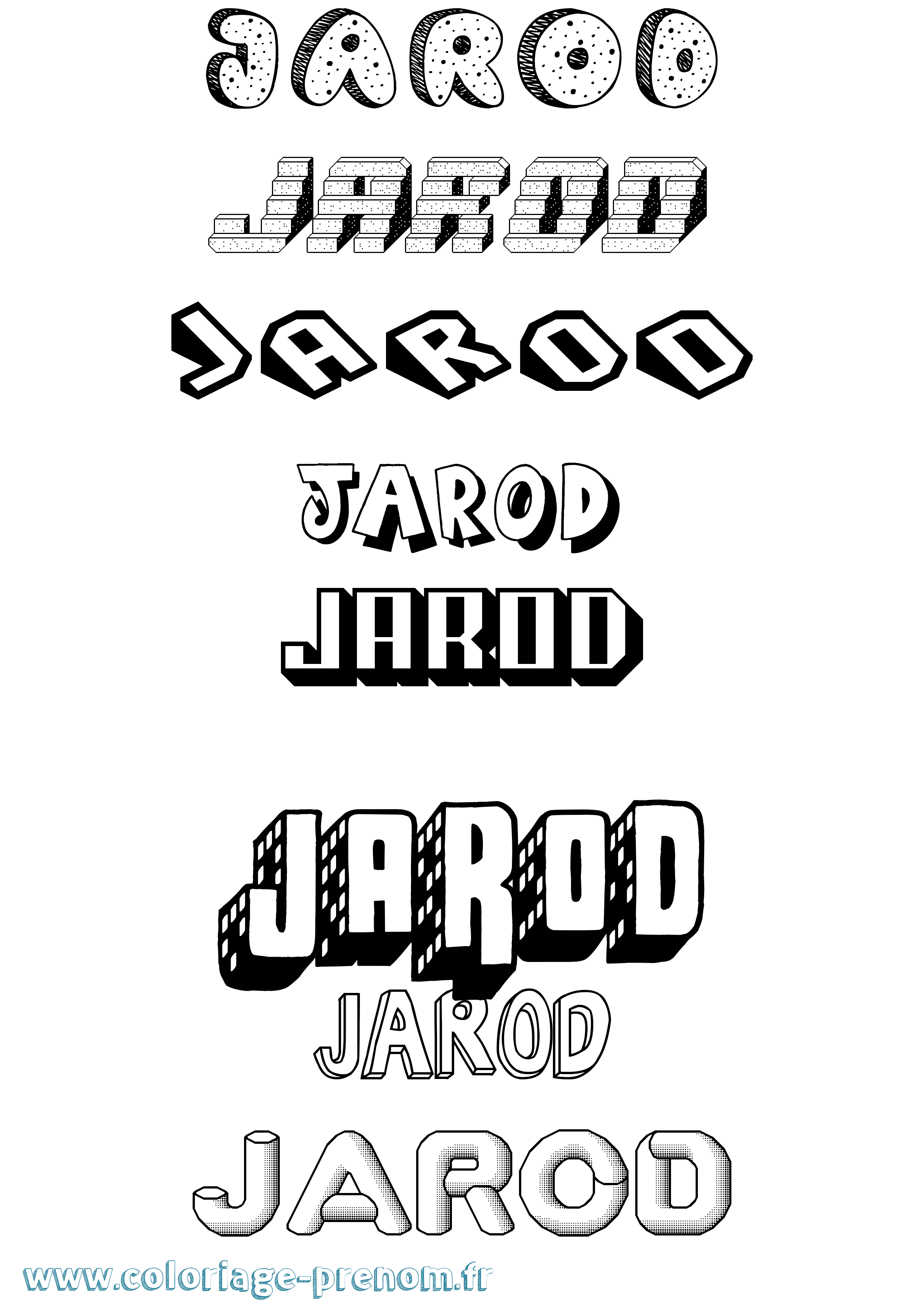 Coloriage Jarod Coloriage prénom Jarod