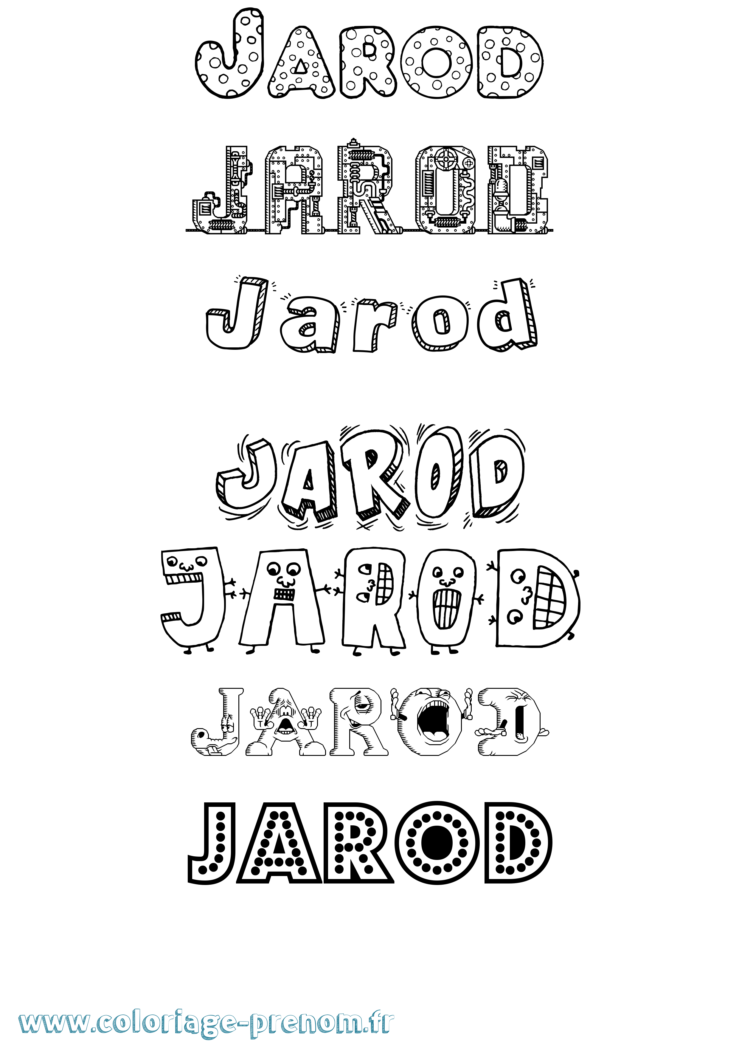 Coloriage Jarod Coloriage prénom Jarod