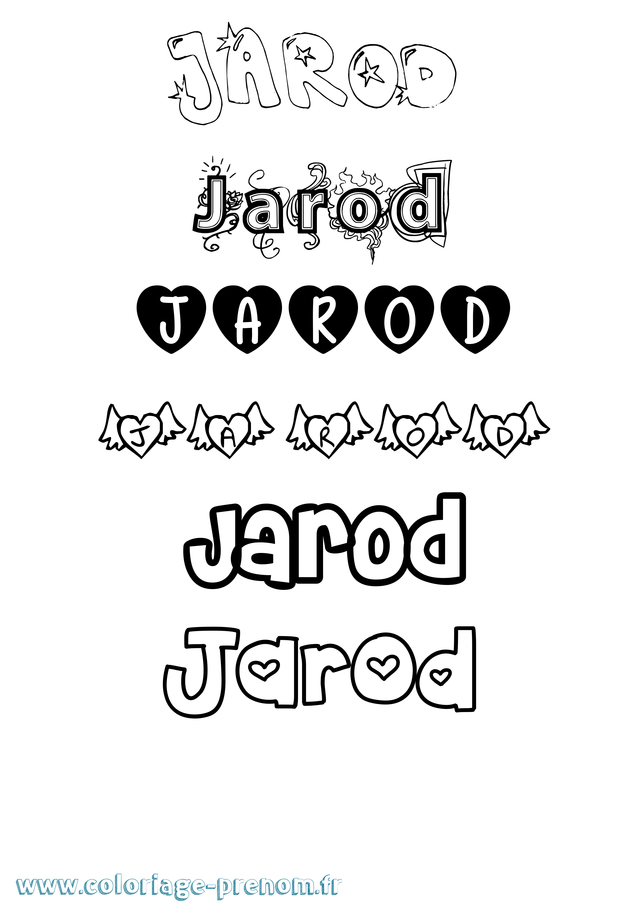 Coloriage Jarod Coloriage prénom Jarod