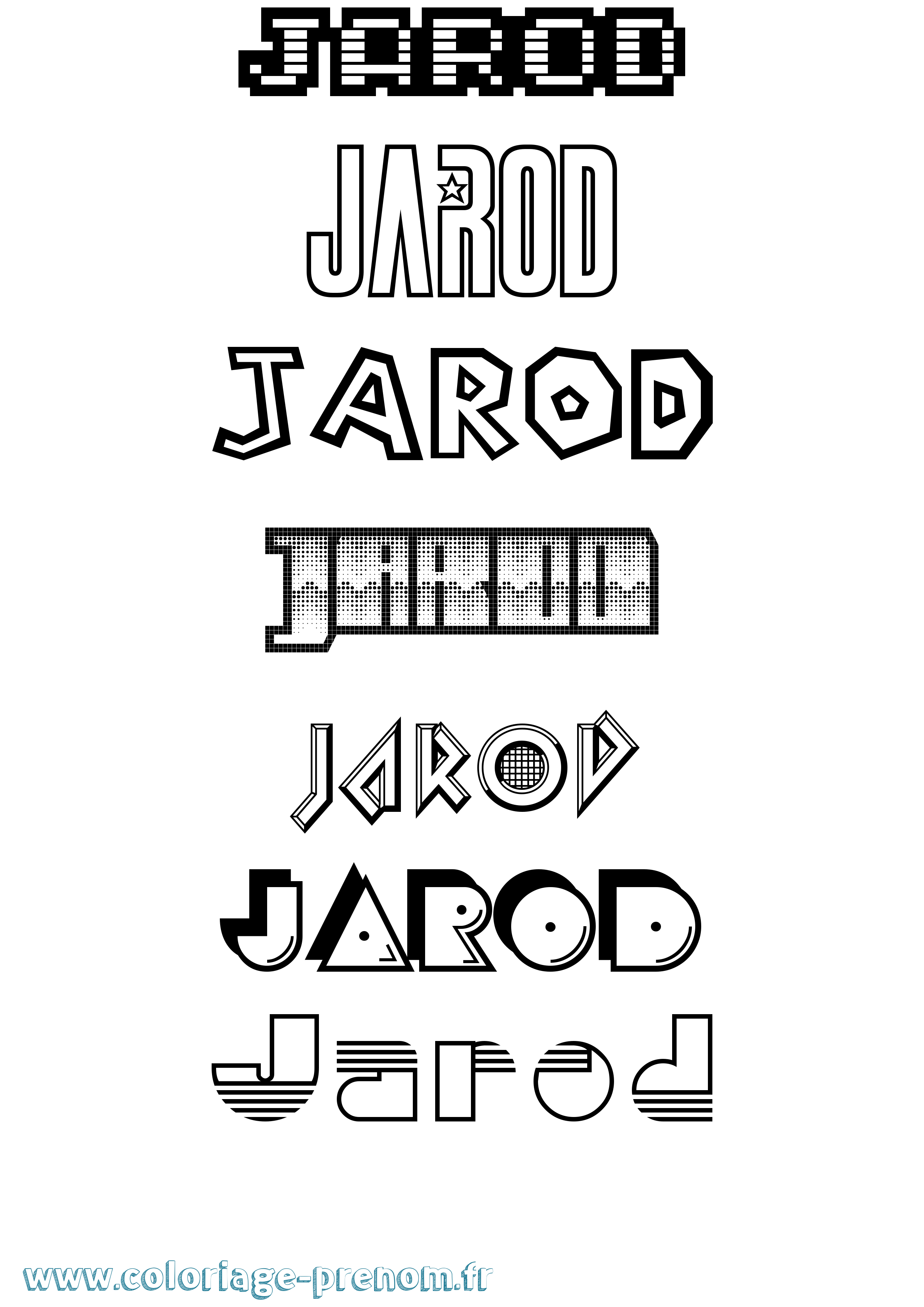 Coloriage Jarod Coloriage prénom Jarod