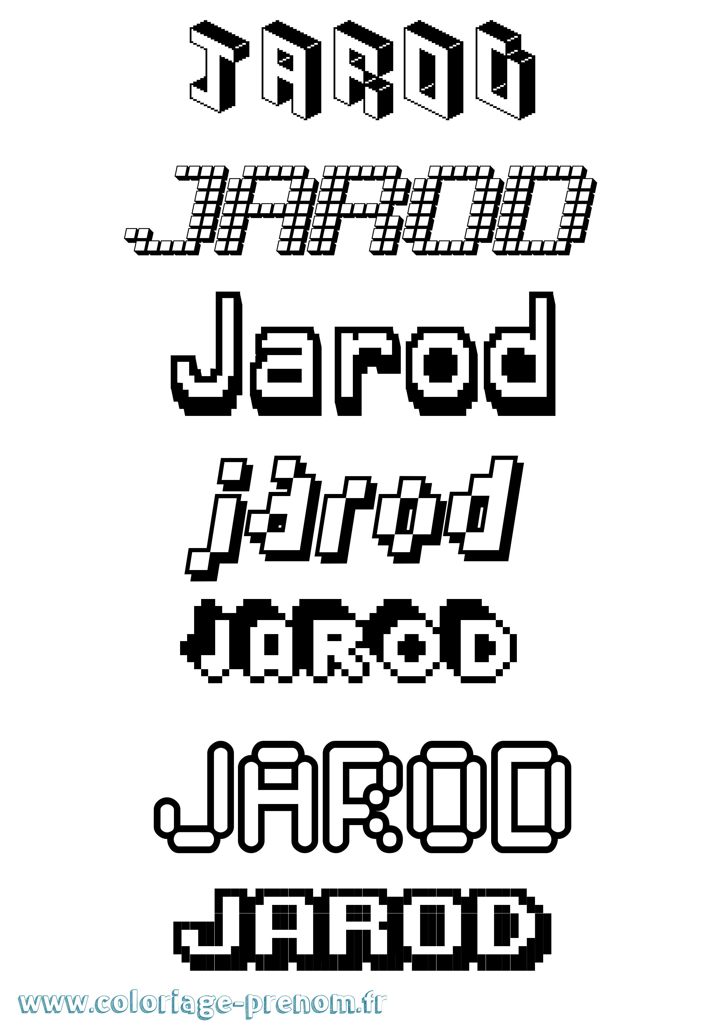 Coloriage Jarod Coloriage prénom Jarod