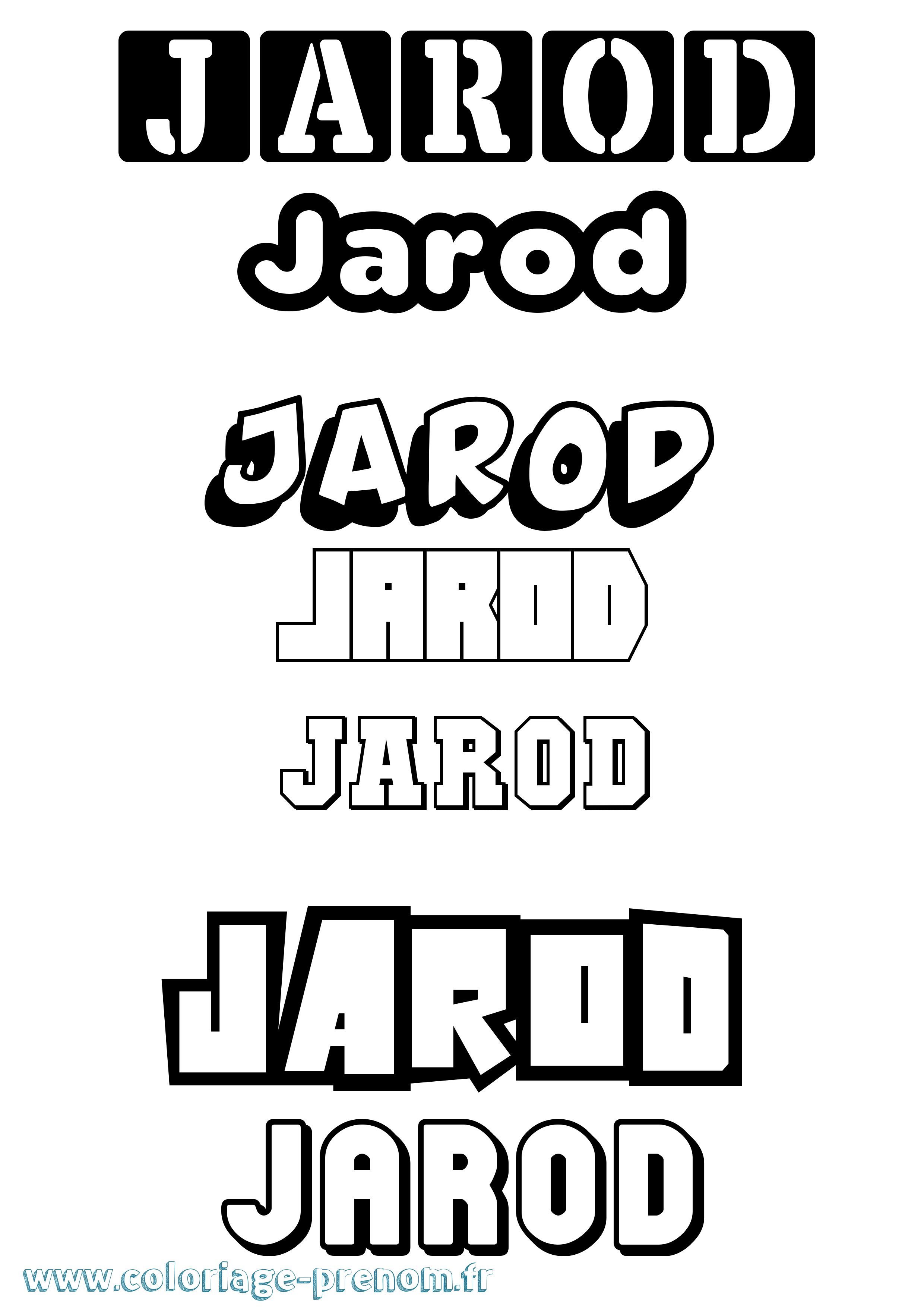 Coloriage Jarod Coloriage prénom Jarod