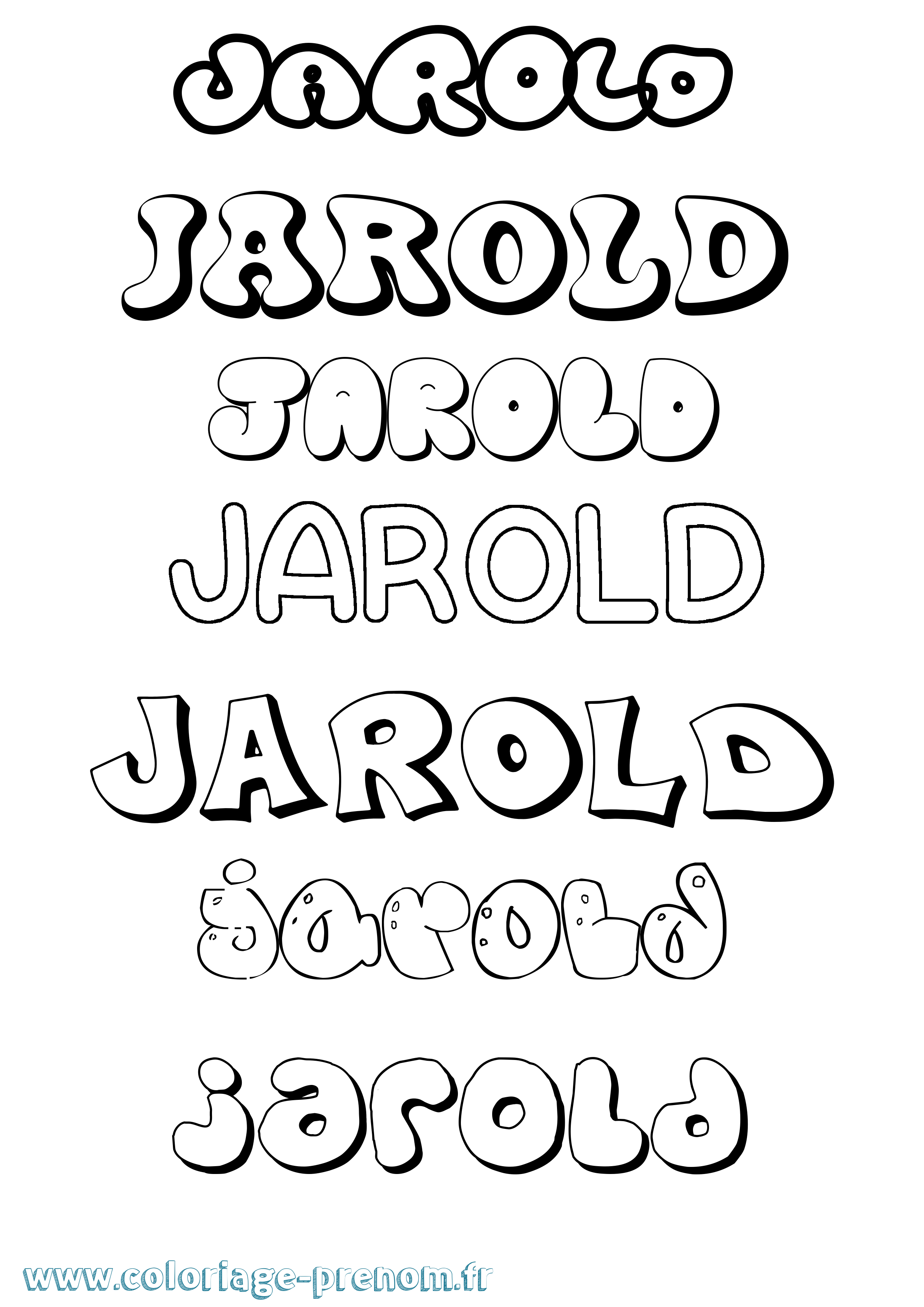 Coloriage Jarold Bubble Coloriage prénom Jarold Bubble
