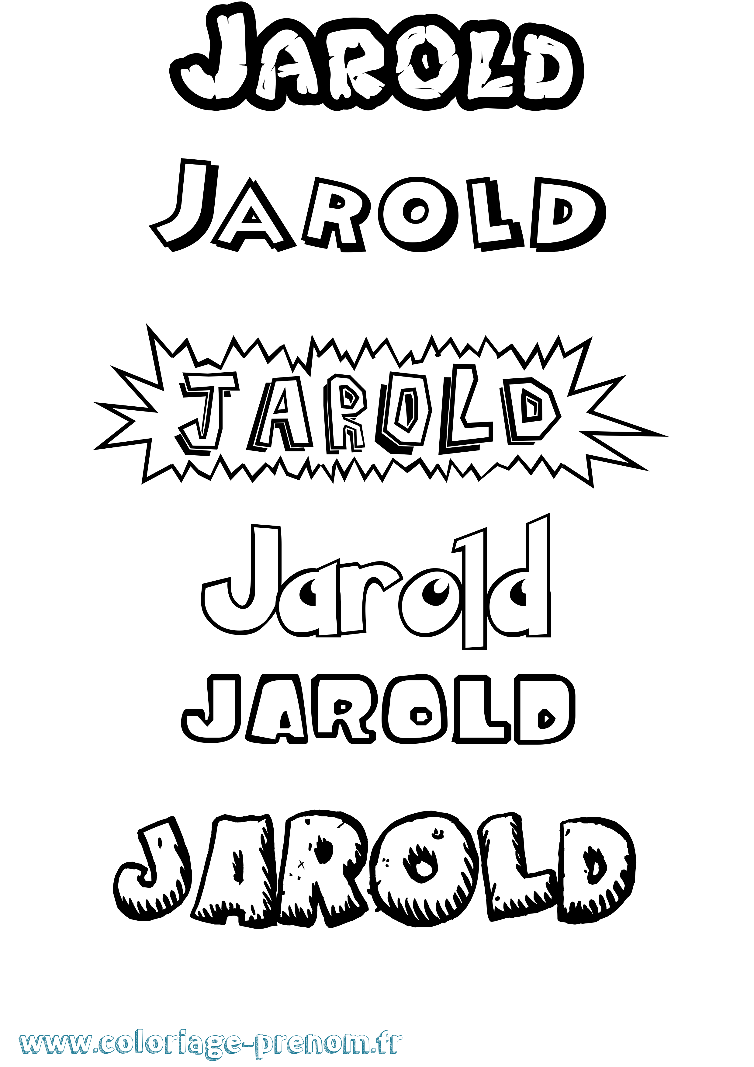 Coloriage Jarold Dessin Animé Coloriage prénom Jarold Dessin Animé