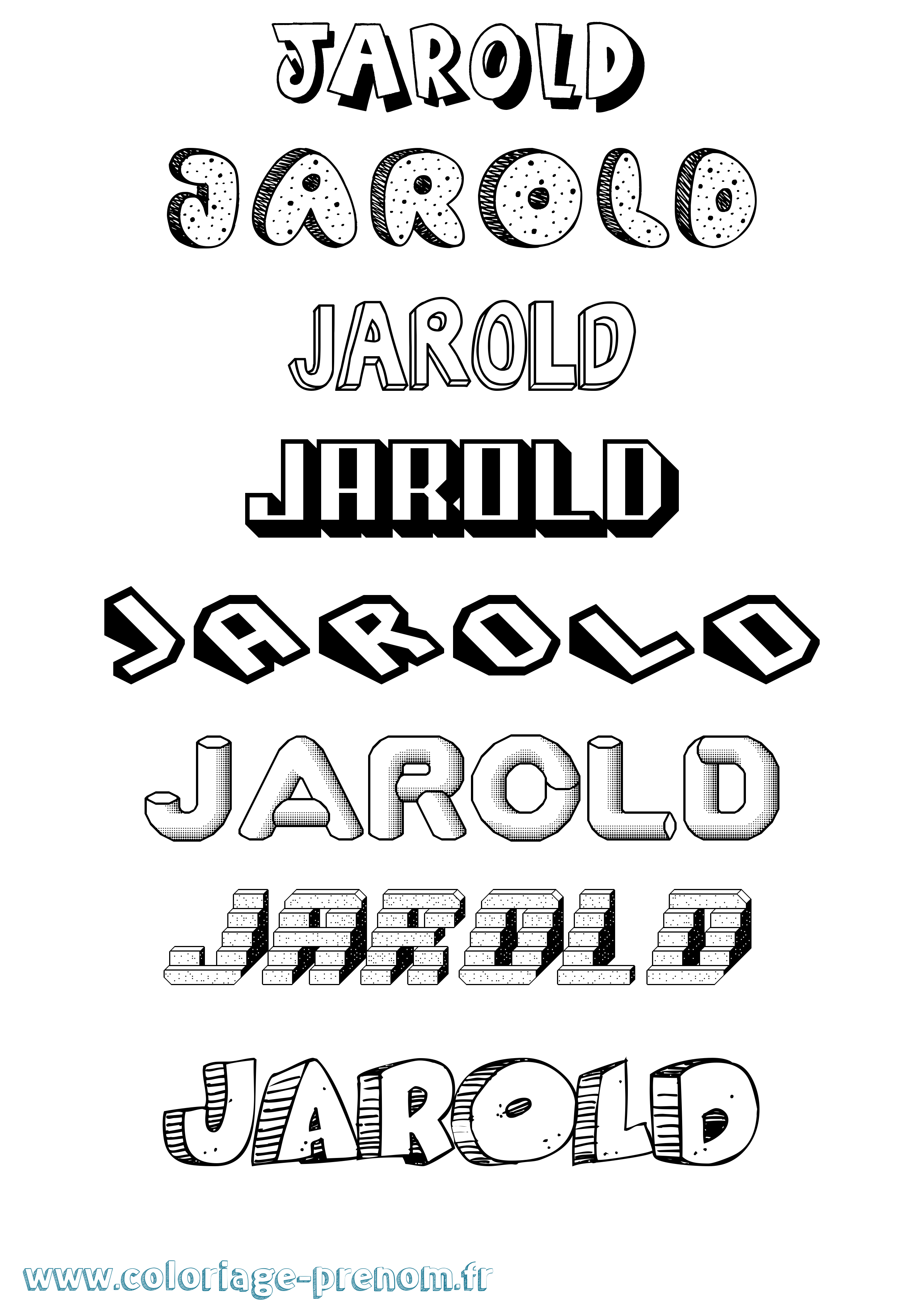 Coloriage Jarold Effet 3D Coloriage prénom Jarold Effet 3D