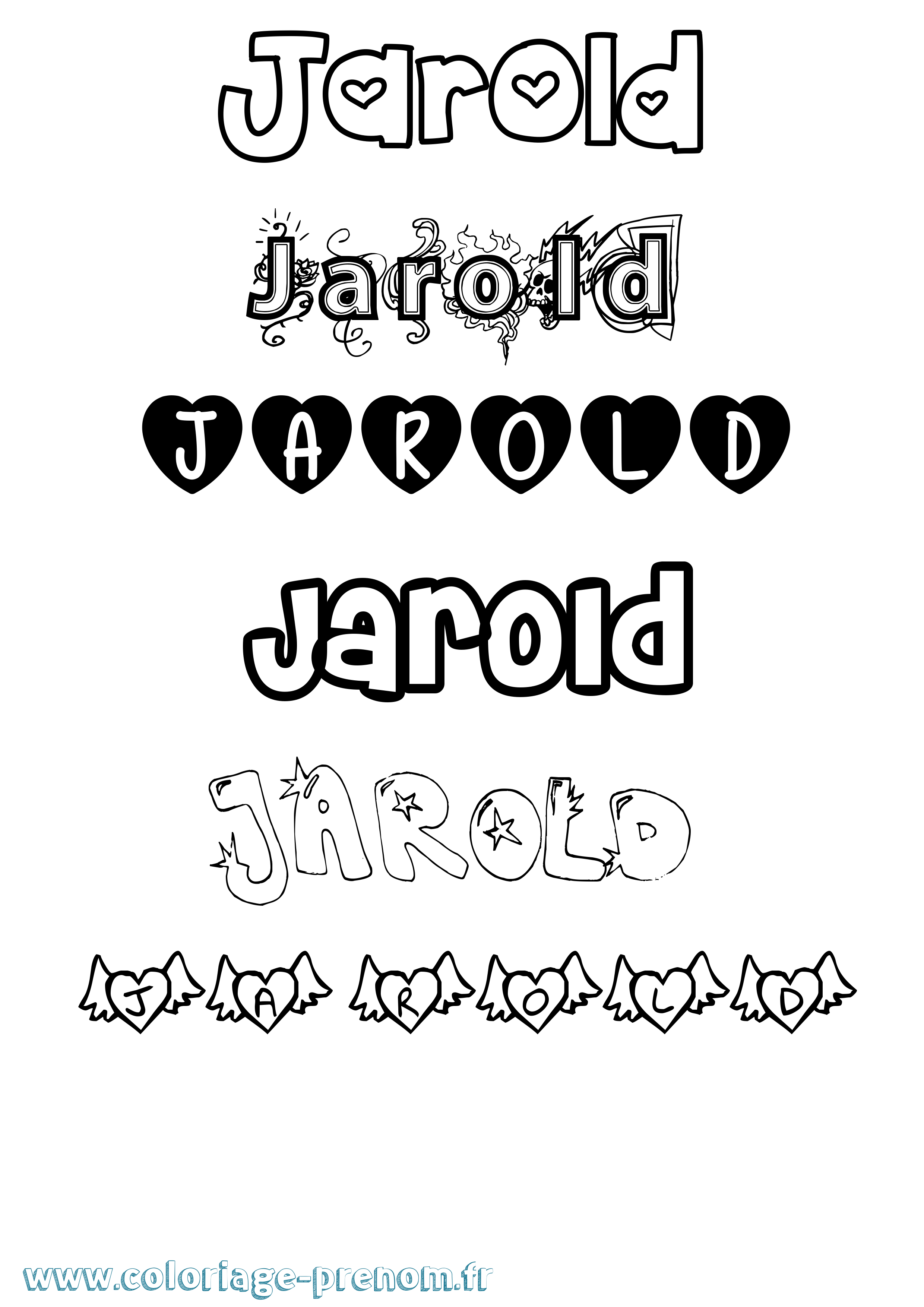 Coloriage Jarold Girly Coloriage prénom Jarold Girly